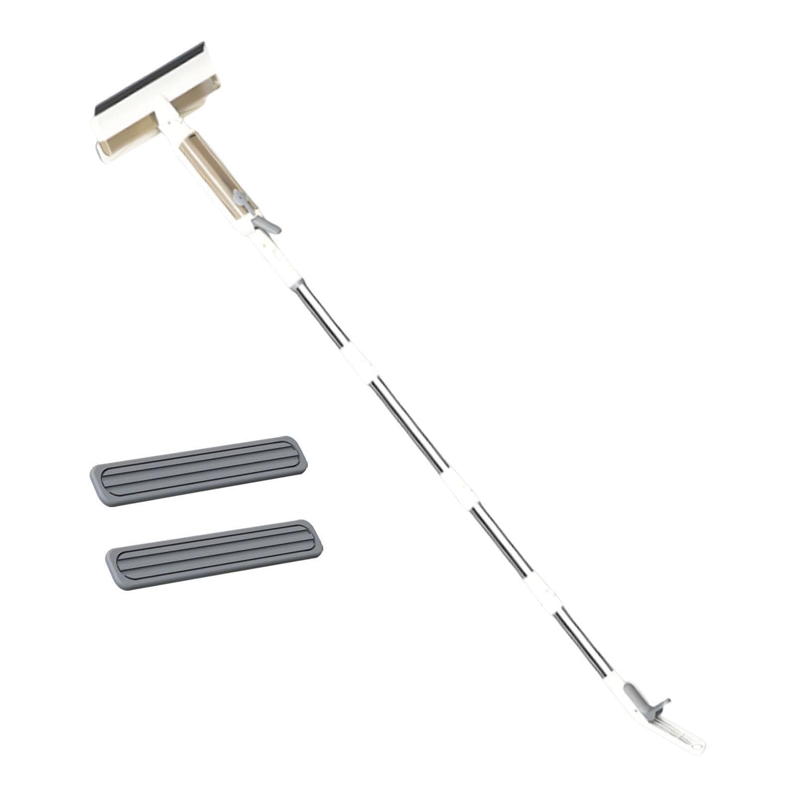 Yajuyi Double Sided Window Cleaner 3 in 1 Threaded Swivel Connection Window Squeegee Wiper Glass Cleaning Equipment for Bathroom, 2 Cotton Tips