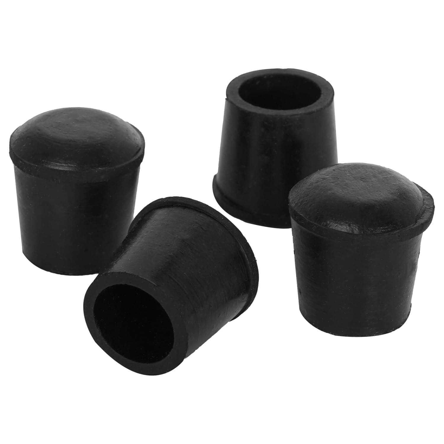 Zinkebol 4 PCS Black Round Rubber Chair Leg Caps Tips, Vinyl Rubber End Kits, Soft Touch Table Feet Cover, Anti Slip Floor Protector, 1 inch (25mm)