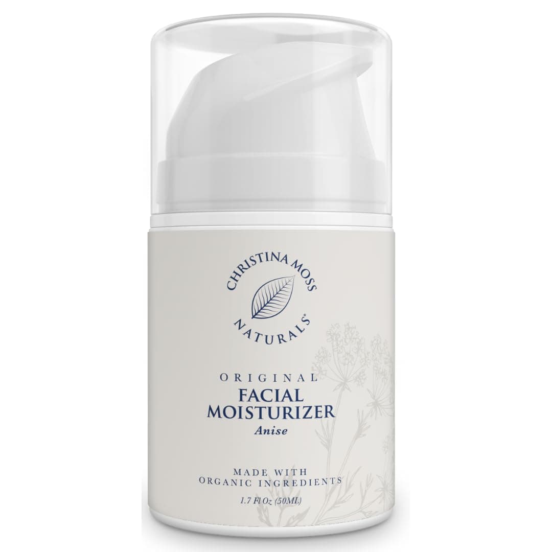Facial Moisturizer, Organic and 100% Natural Face Moisturizing Cream for Sensitive, Oily or Severely Dry Skin - Anti-Aging and Anti-Wrinkle, for Women and Men. By Christina Moss Naturals.