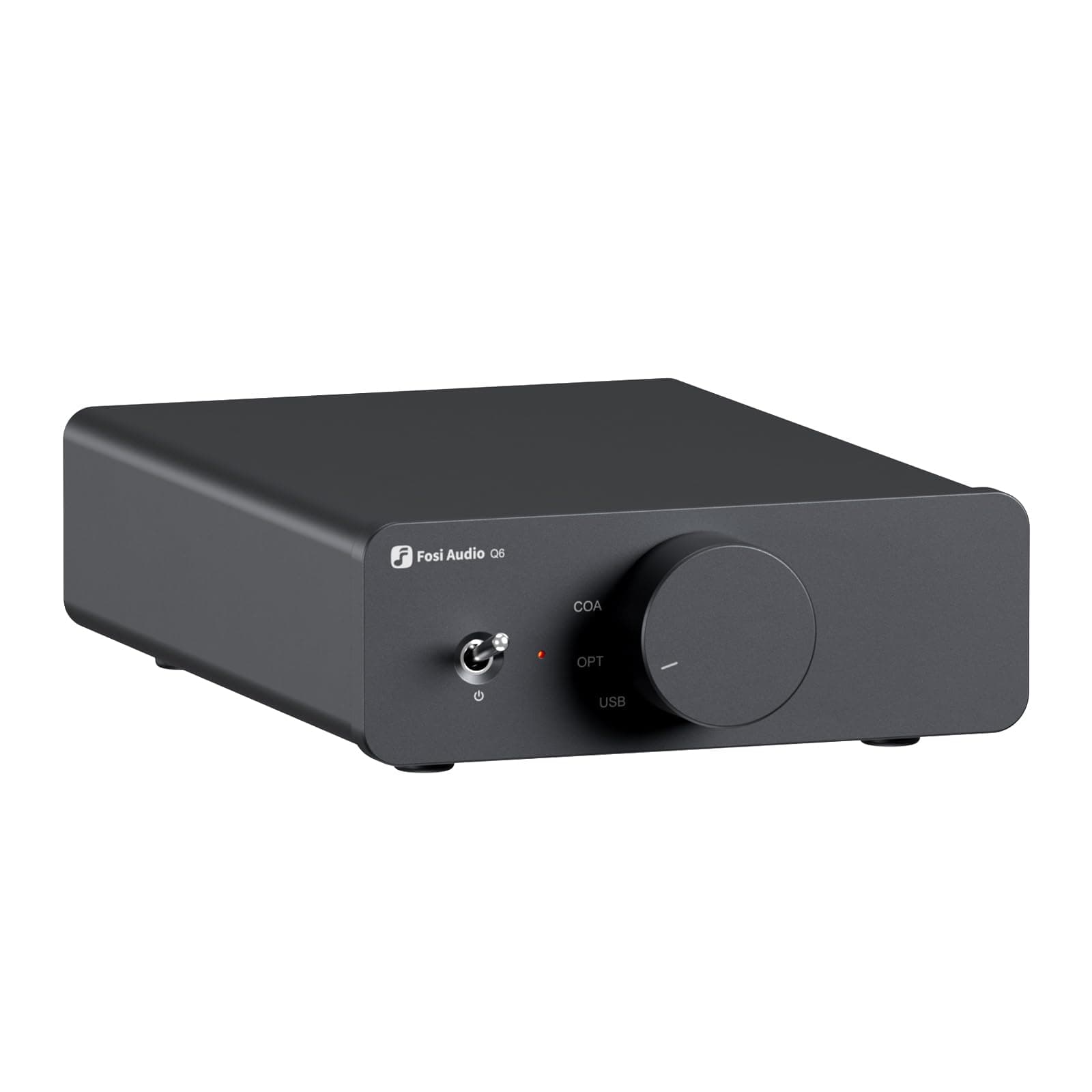Fosi Audio Q6 Mini Desktop DAC, USB C Digital to Analog Audio Converter for Home Stereo Amplifier and Headphone Amp, Optical/Coaxial Input, RCA Output/Sub-Out, High-Resolution 32bit/768kHz DSD512