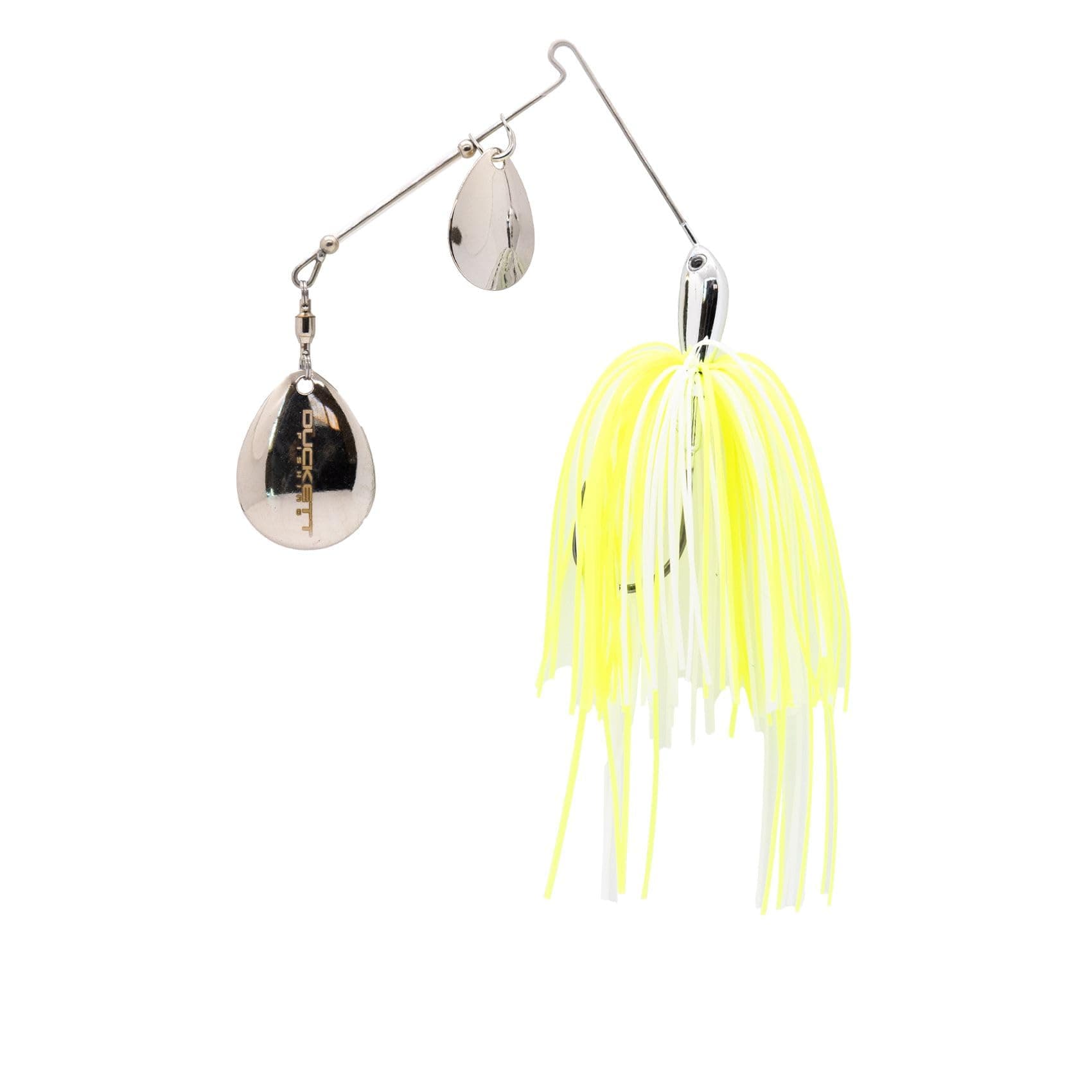 Duckett Fishing BD Spinnerbait Double Colorado Life-Like Action Fishing Lure, White Chartreuse, 1/2 oz
