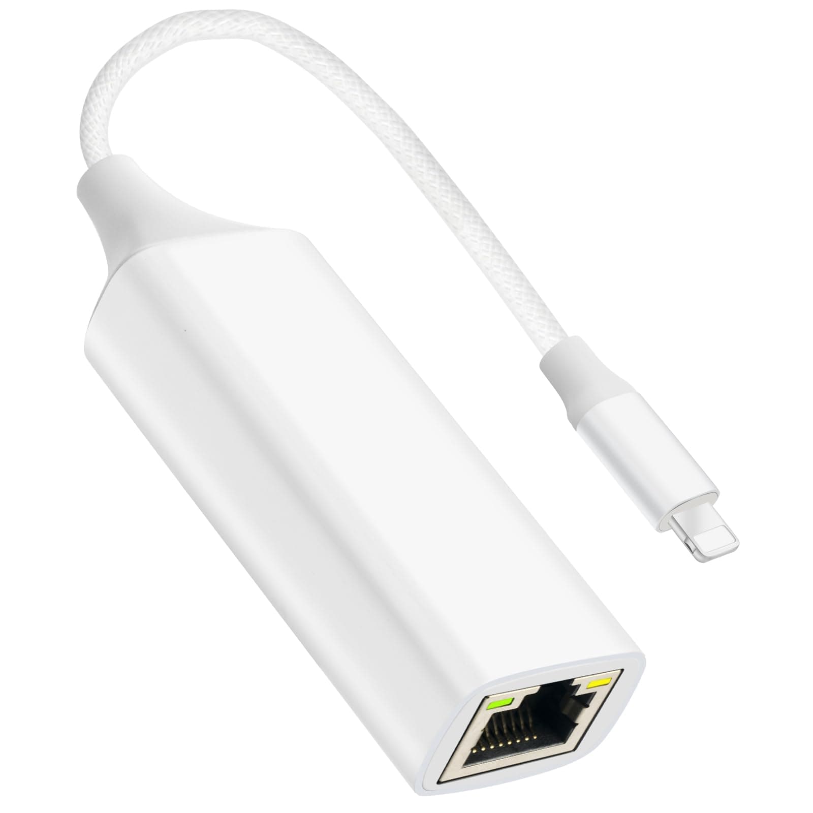 Junsky [MFi Certified] Lightning to Ethernet Adapter, 100Mbps Lightning to RJ45 Ethernet LAN Network Adapter, Compatible for i-Phone 14/13/12/11/i-Pad/i-Pod, Plug and Play (Non-POE)