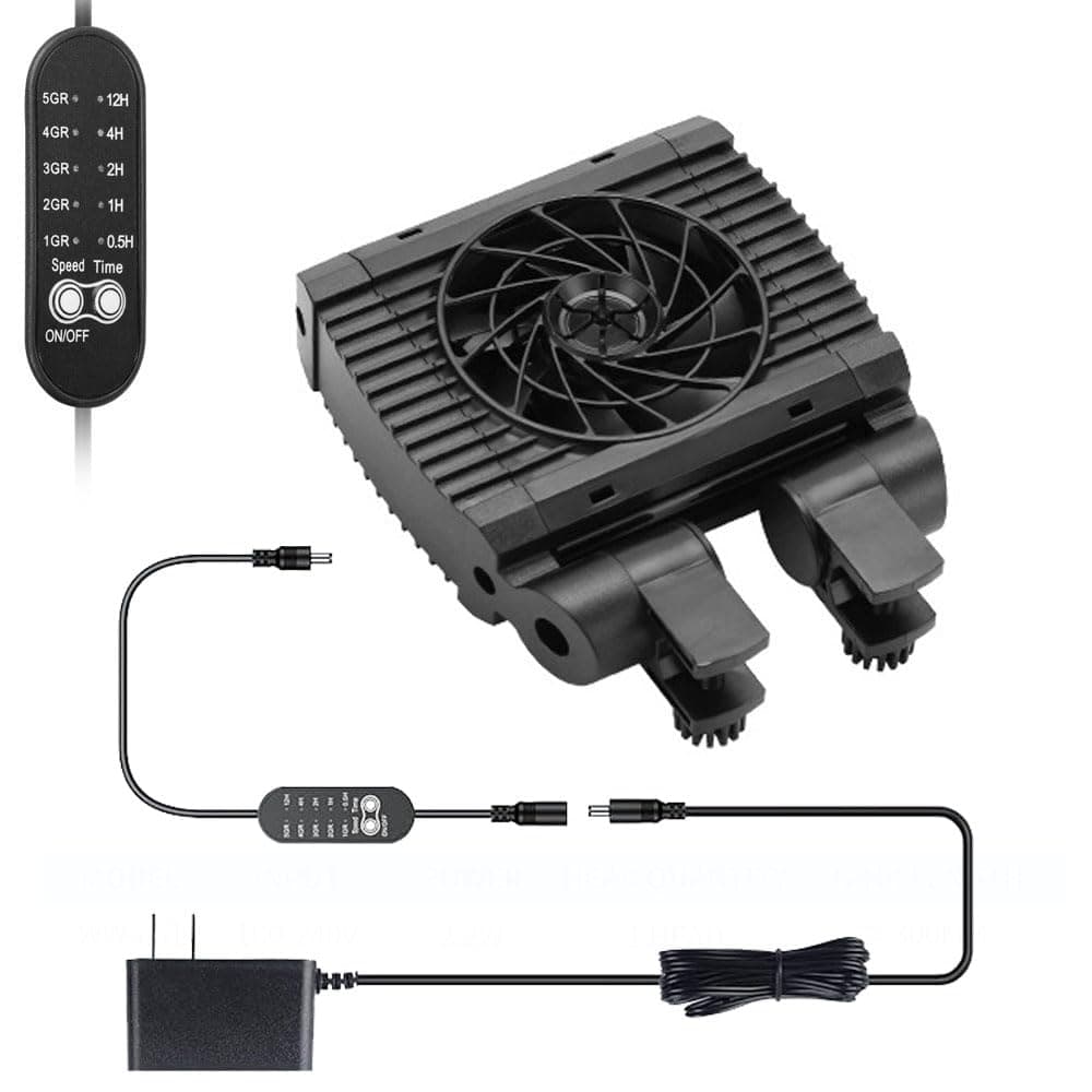 Aquarium Chiller Fan,Quiet Adjustable Speed & Timer Fish Tank Cooling Fan for Axolotl, Freshwater & Saltwater Tanks, Energy-Efficient Terrarium Water Chiller with Strong Airflow