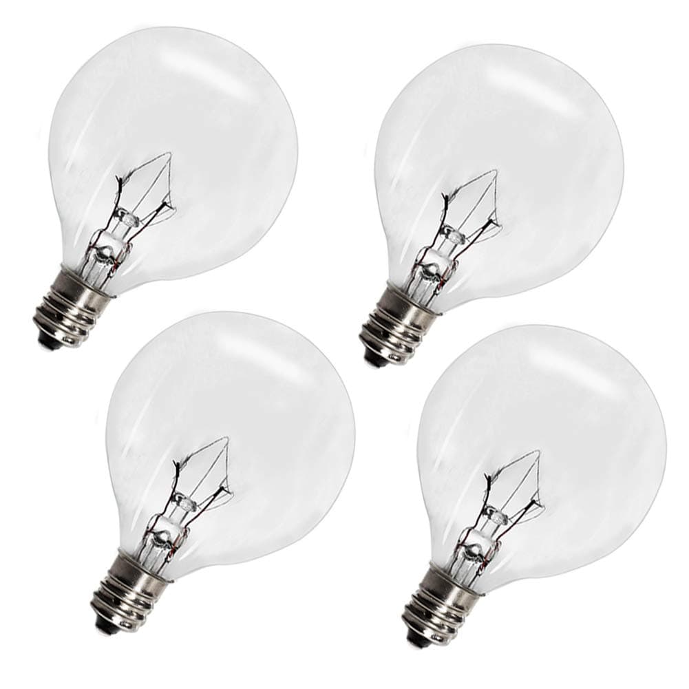 4 Pack Wax Warmer Bulbs, G50 25 Watt Bulbs for Full Size Scentsy Warmers