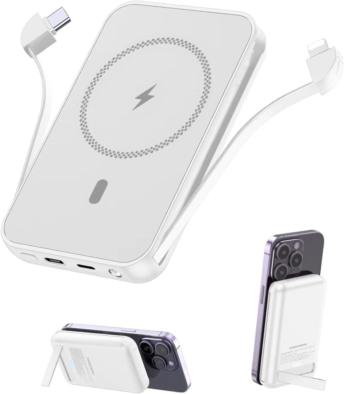 UYAYOHU for Magnetic Power Bank(White) 6800mAh Wireless Portable Charger