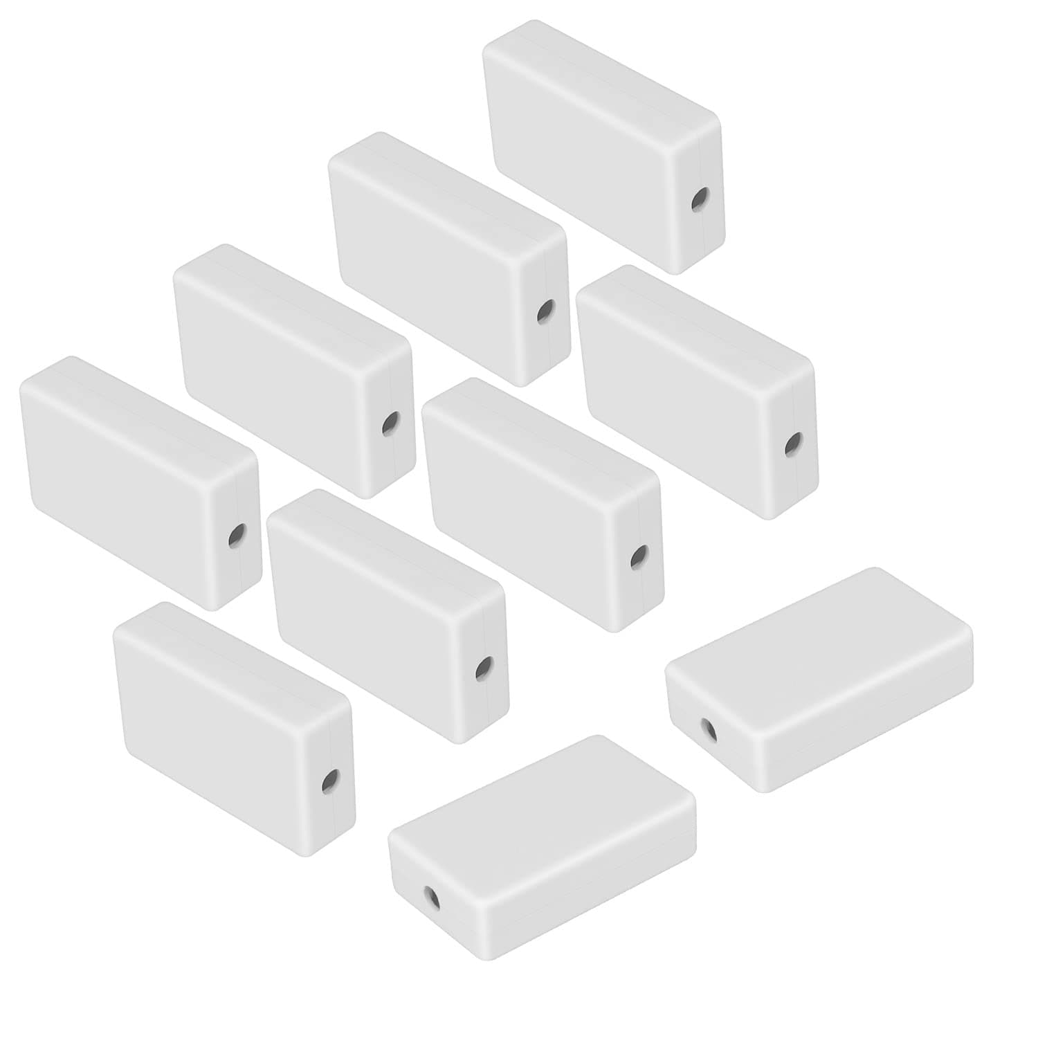 LeMotech Project Box 10 Pieces ABS Plastic Electrical Project Case Small Junction Box for Electronics White 2.36 x 1.42 x 0.67 inch (60 x 36 x 17 mm)