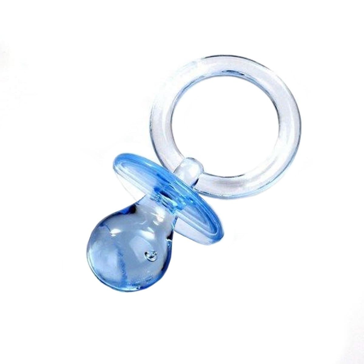 12 Medium Plastic Baby Shower Pacifiers 1.75" Long - Blue