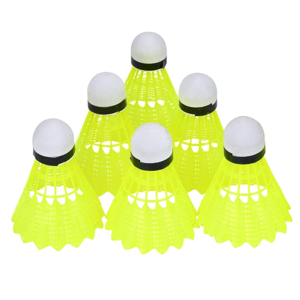 6PCS Nylon Badminton, Hight Speed Training Badminton Professional Sports Shuttlecocks Yellow Training Shuttlecocks for Indoor Outdoor Matches