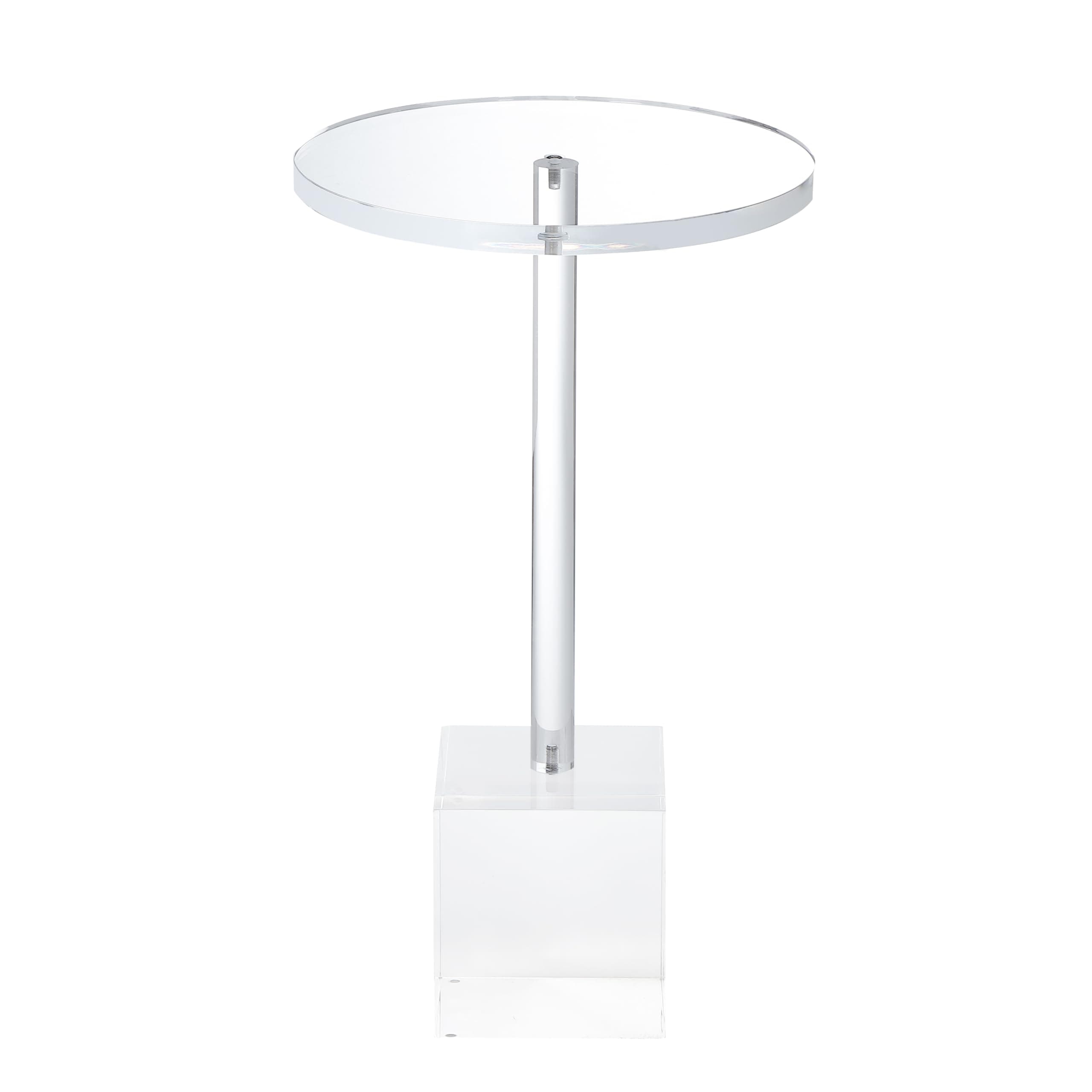 MEETLAKE Clear Acrylic End Table,Side Table,Clear,for Livingroom,13.5 x 13.5 inch, 23 inch High