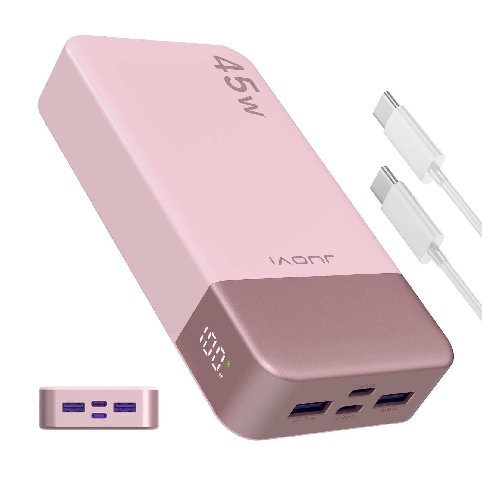 JUOVI Power Bank 20000mAh 45W USB-C Fast Charger with LED Display