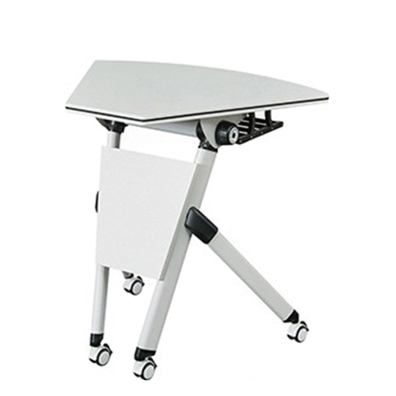 Desk Legs Folding Conference Table, Flip Top Mobile Wood Training Tables with Metal Legs and Silent Wheels,Modern Meeting Room for Home Office Training,Free Combination