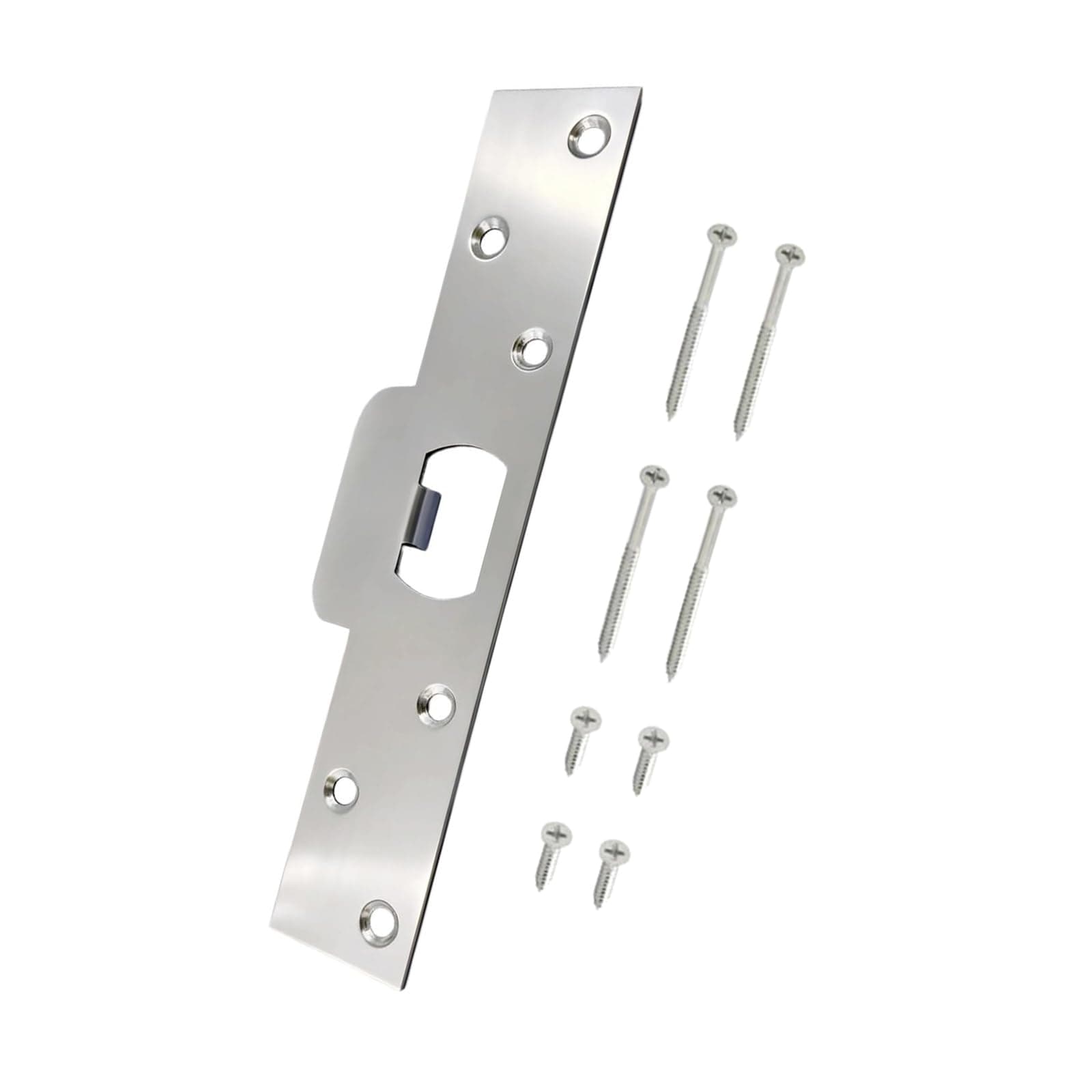 Stable and Stainless Steel Strikes Plate Door Backplate Deadbolts Strikes Plates for Reinforced Protecting Stainless Steel Tongue Plates