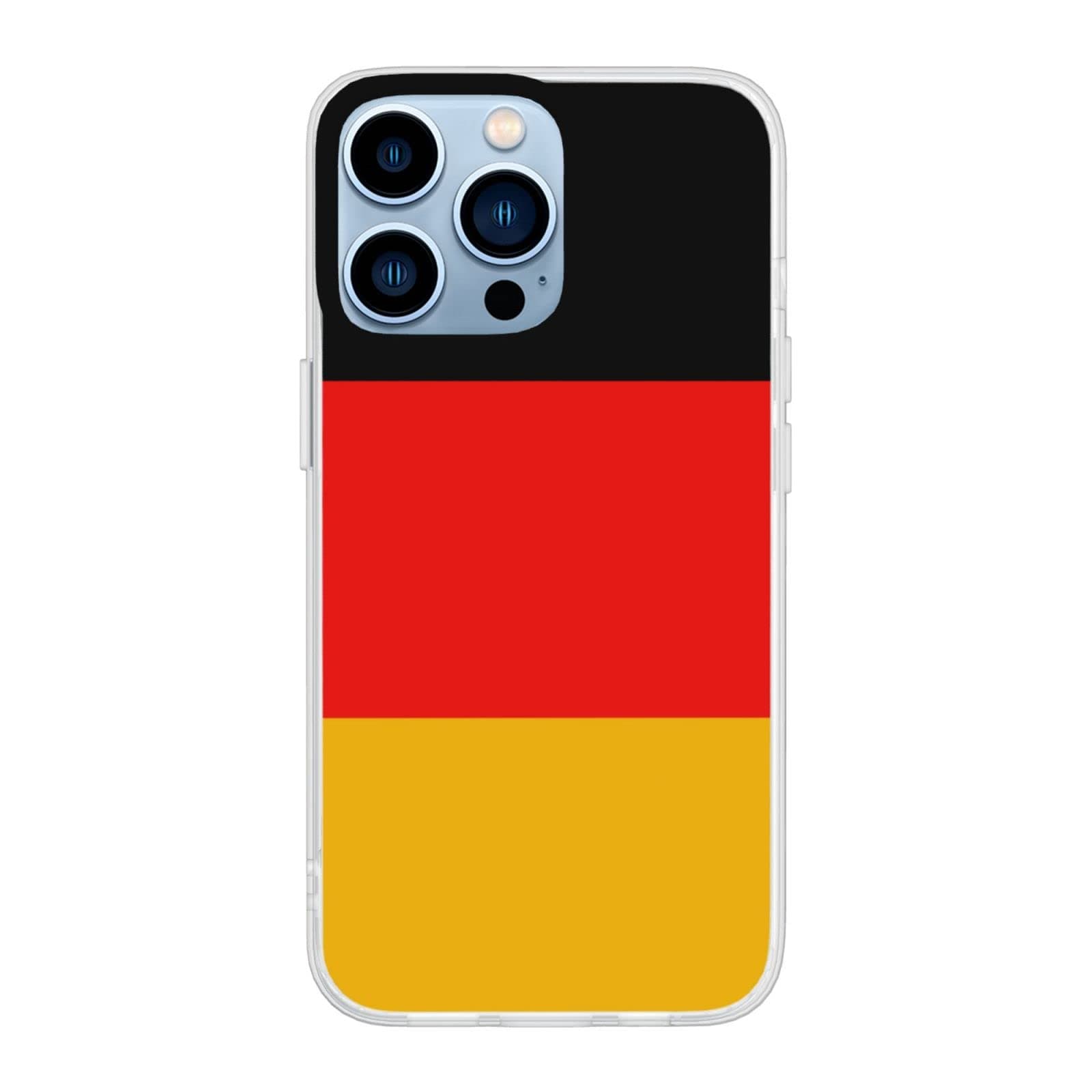 Germany Flag Printed Case for iPhone 13 Pro 6.1 Inch Cases TPU Transparent Shockproof Protective & Camera Lens Protector Phone Cover Case