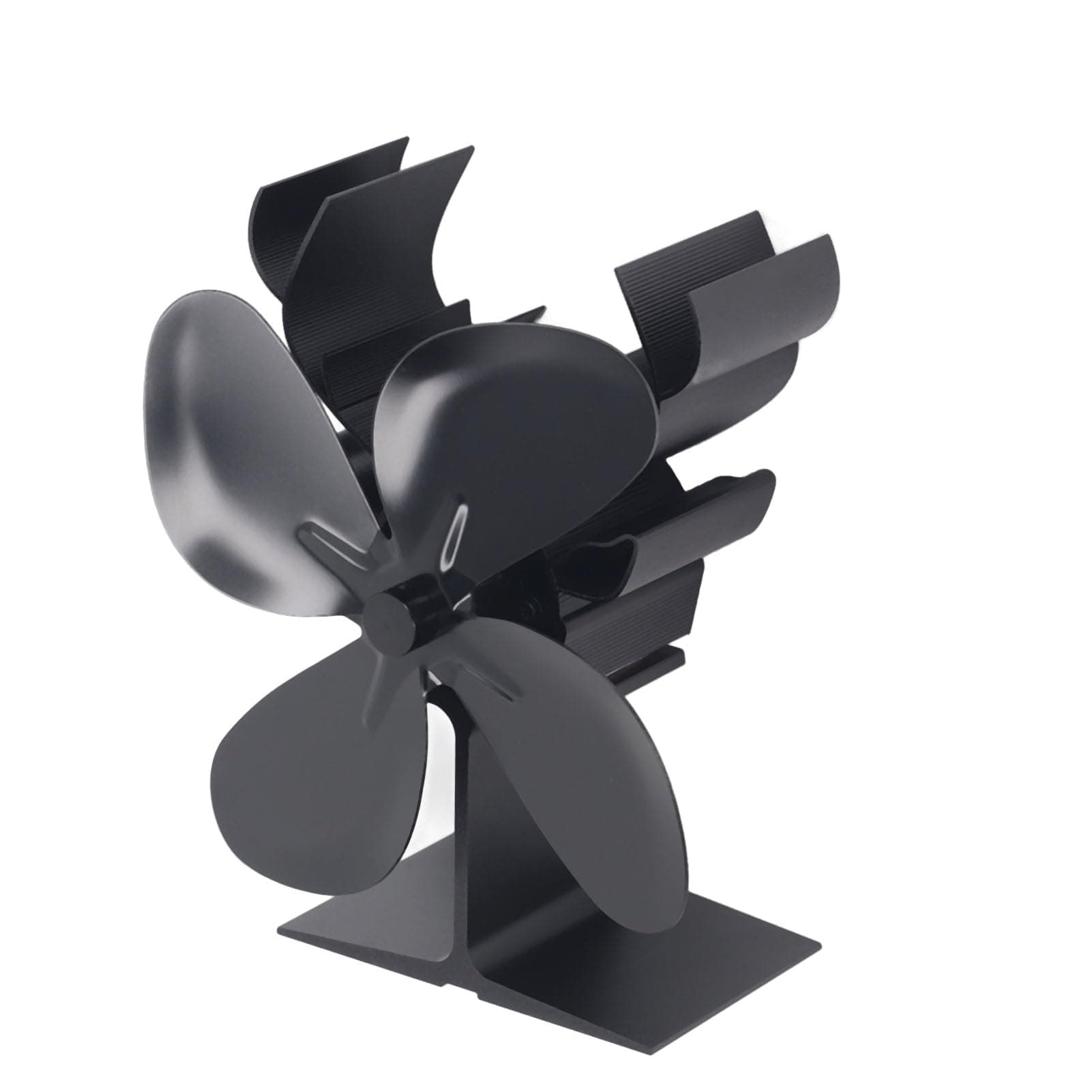 Kikumi Wood Stove Fan, Large Air Volume Heat Driven 4 Blades Fireplace Stove Fan, Good Heat Conduction, For Residential Use