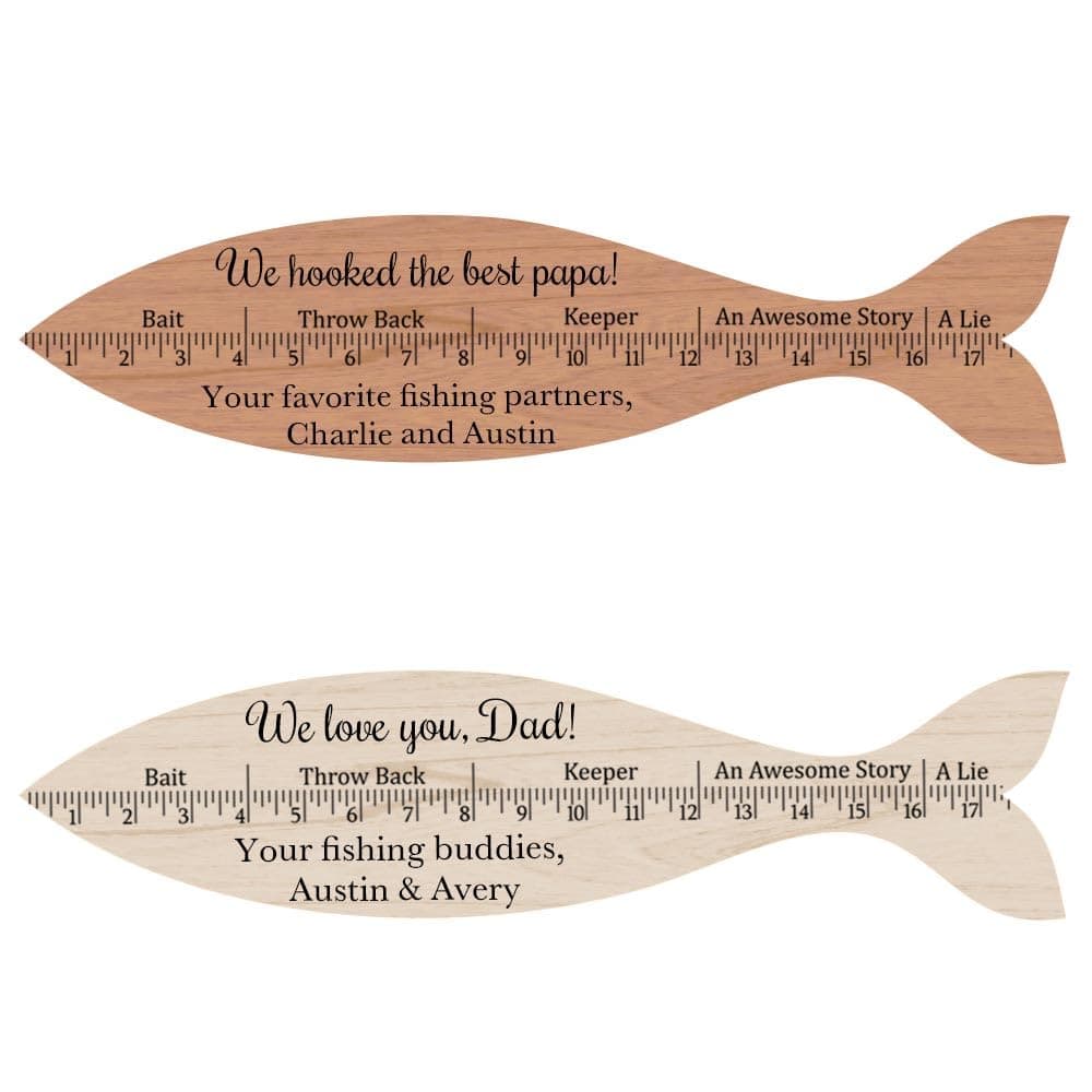 callie Personalized Fishing Ruler, 18.5'' Wooden Fish Bump Board Ruler Measurement Tool with Name Text, Funny Fishing Gift for Dad Men