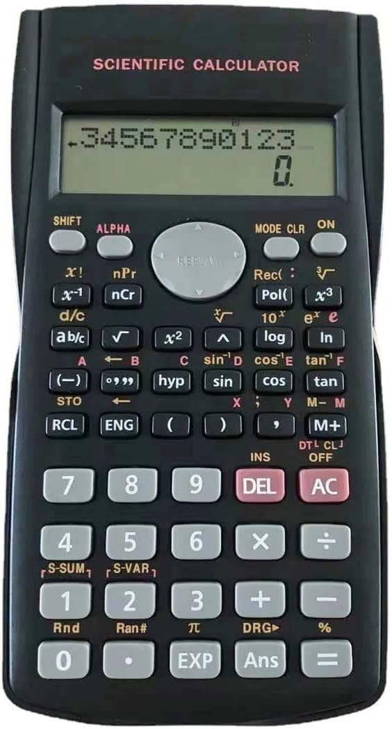 Engineering Scientific Calculator, 2-Line, 240 Functions, Black