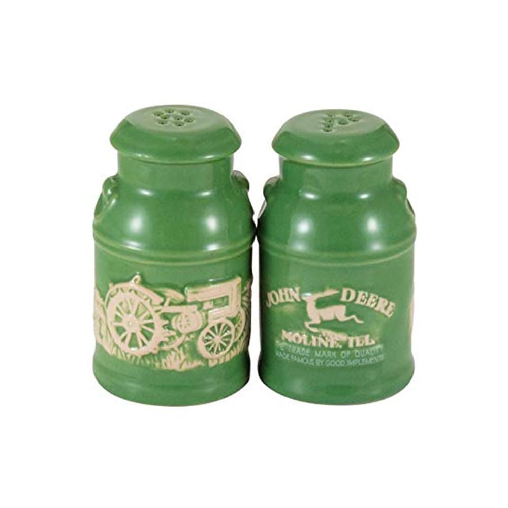 John Deere Raised-Relief Milk Can Salt & Pepper Set