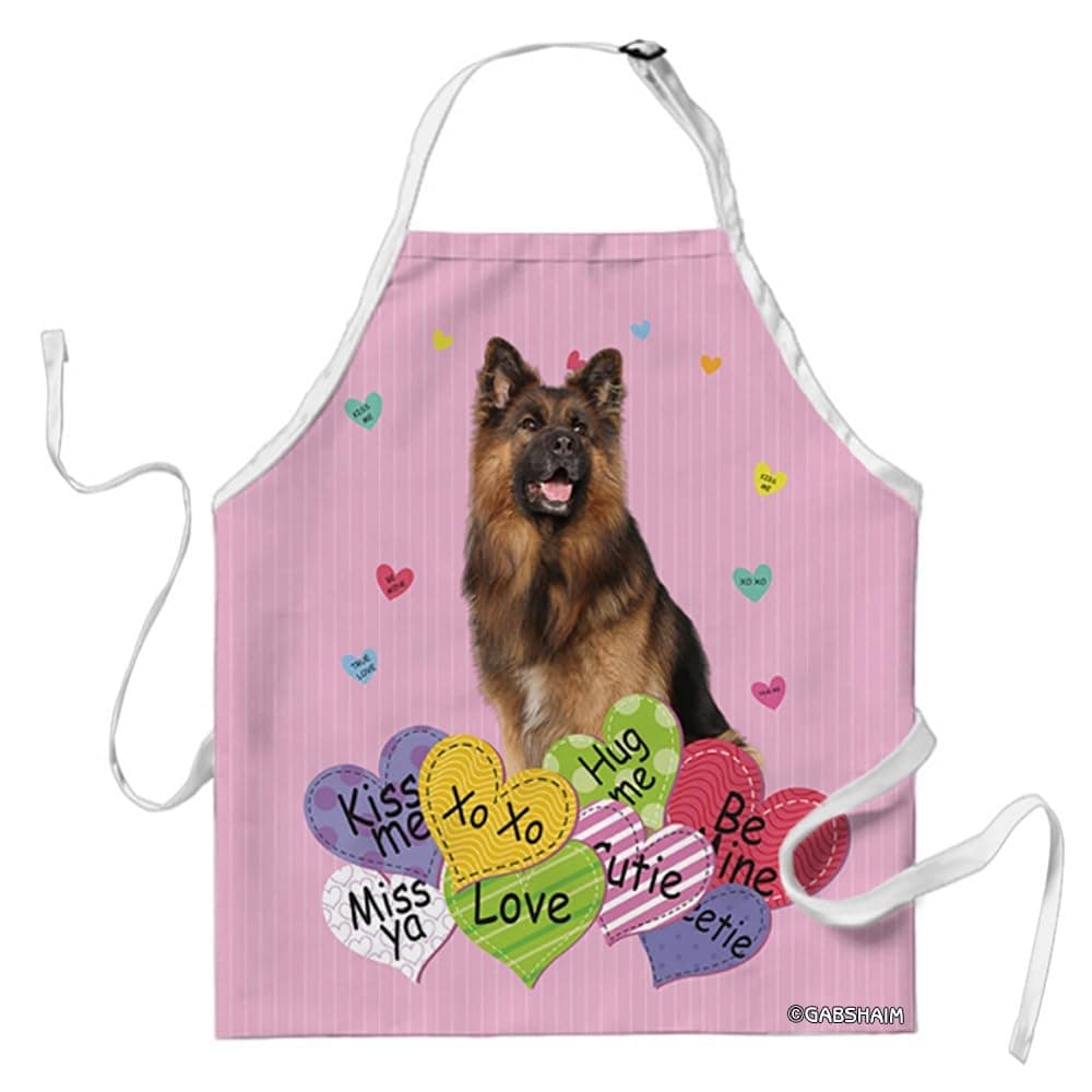 GABSHAIM German Shepherd Dog Chef Apron Pink Hearts Valentines Wedding S-4, German Shepherd4, 29"(73cm) x 34"(86cm)