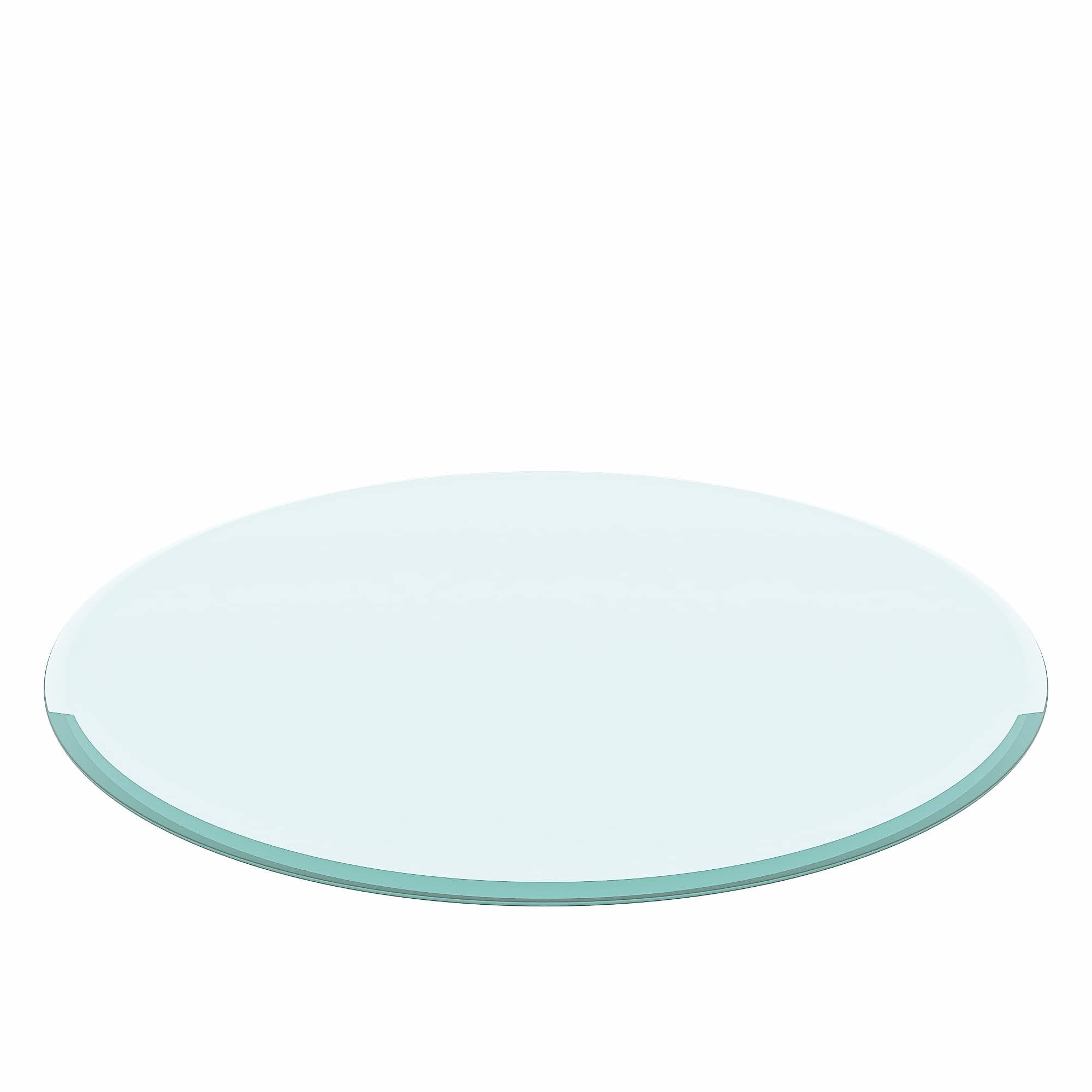 TesNus 32" Clear Round Glass Table Top, 2/5" Thick Tempered Glass Tabletop with Beveled Polished Edge, Glass Circle Table Top for Tabletop Protectors