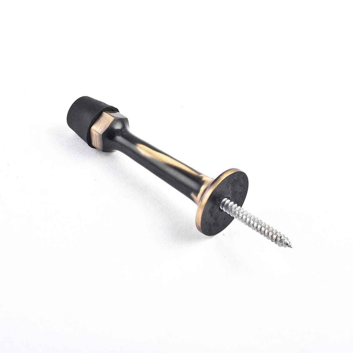 Antique Brass Traditional Wall Mount Door Stop Bumper 3 1/2" Inch Projection Renovator's Supply
