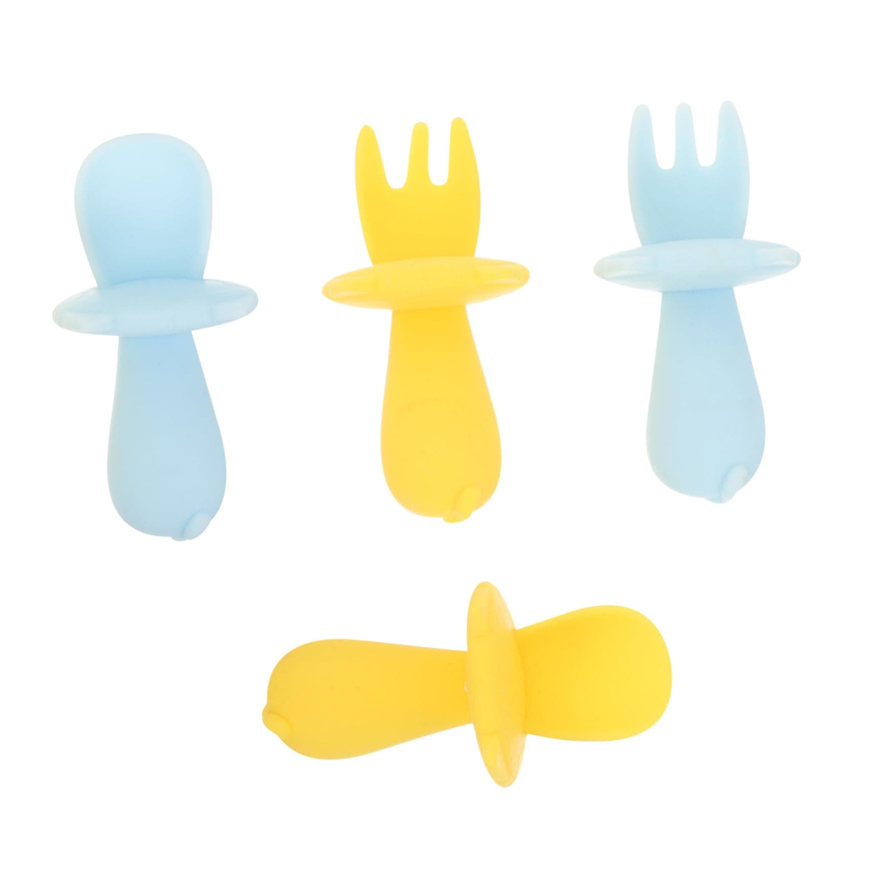 SWOOMEY 2Pcs Fork and Spoon Tableware for Self Feeding Safe Design for Delicate Gums Portable Convenient Eating Utensils for Food and Fruit