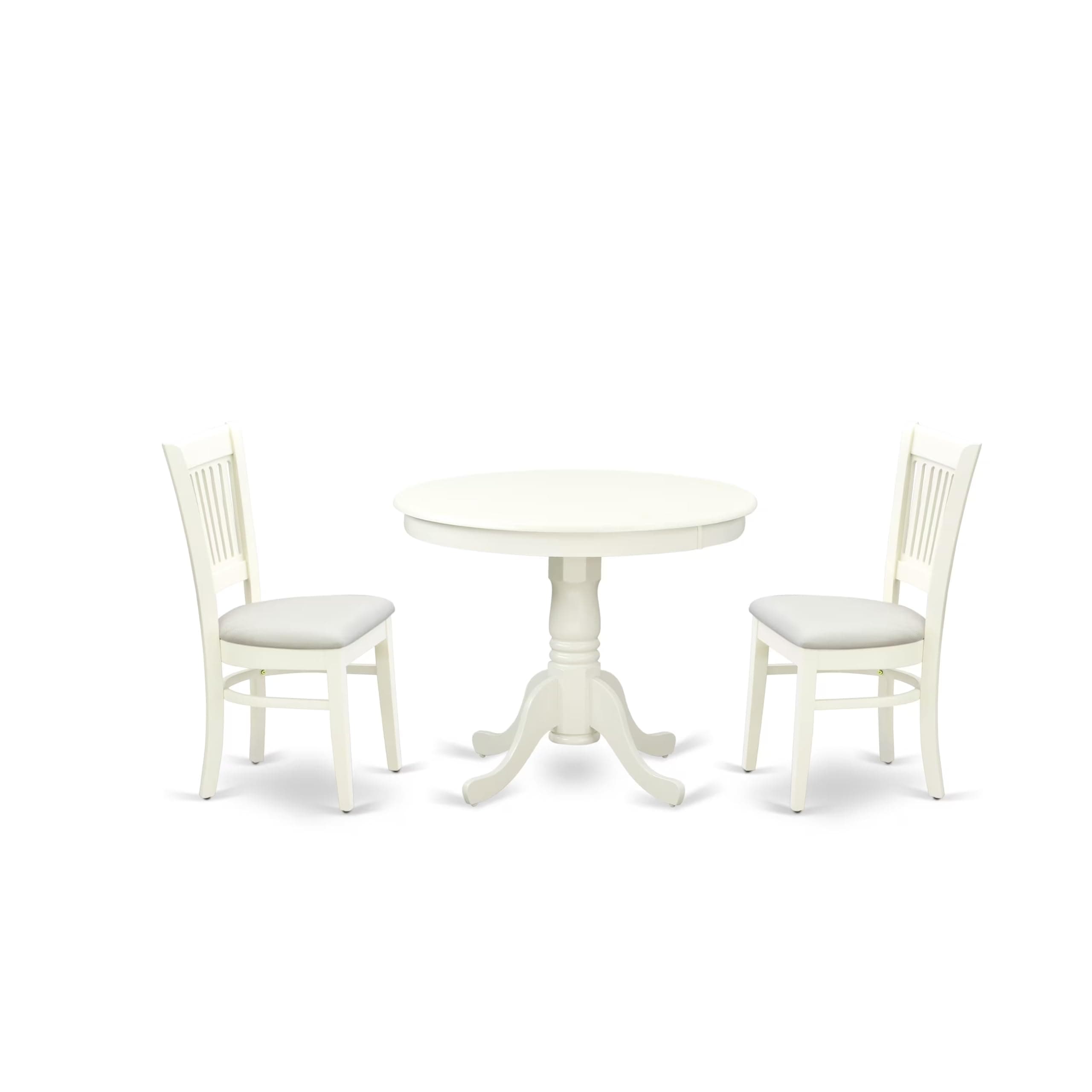 East West Furniture ANVA3-LWH-C Dining Sets, Regular, Linen White