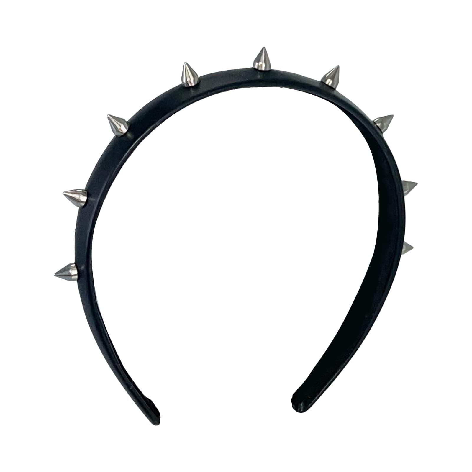 ATekatac Women Leather Headband Steampunk Spiked Headband Gothic Hairband (S Black)