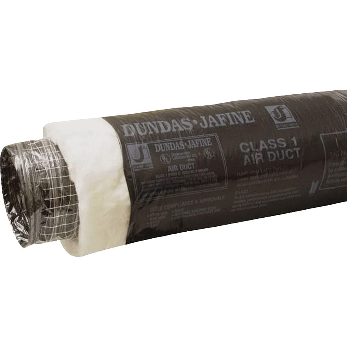 Dundas Jafine BPC625R6 6" x 25' Flexible Black Jacket R6 Insulated Duct, Silver, 25 Foot