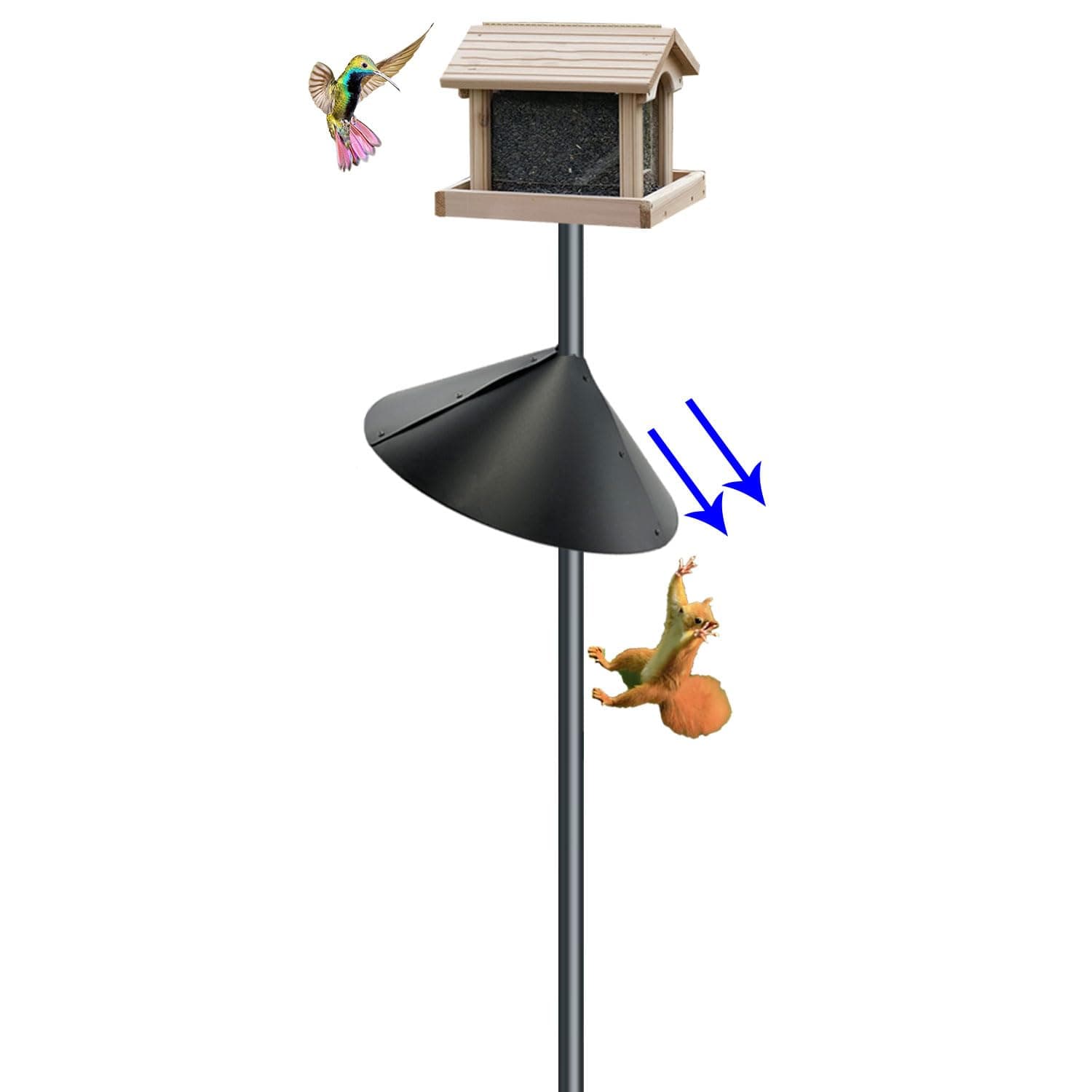 Forever song Squirrel Baffle for Bird feeders Pole, Squirrel Proof Cone.