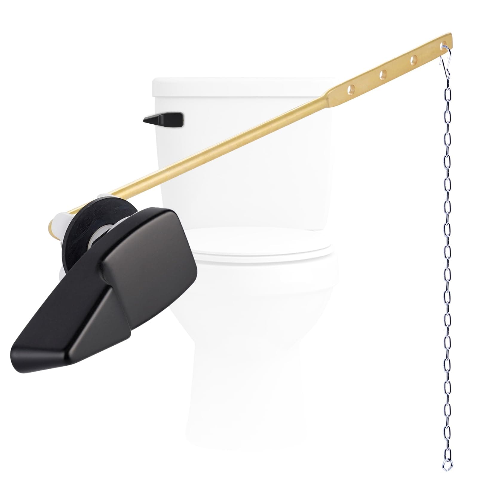 Universl Front Mount Metal Toilet Handle Replacement Kit, Matte Black