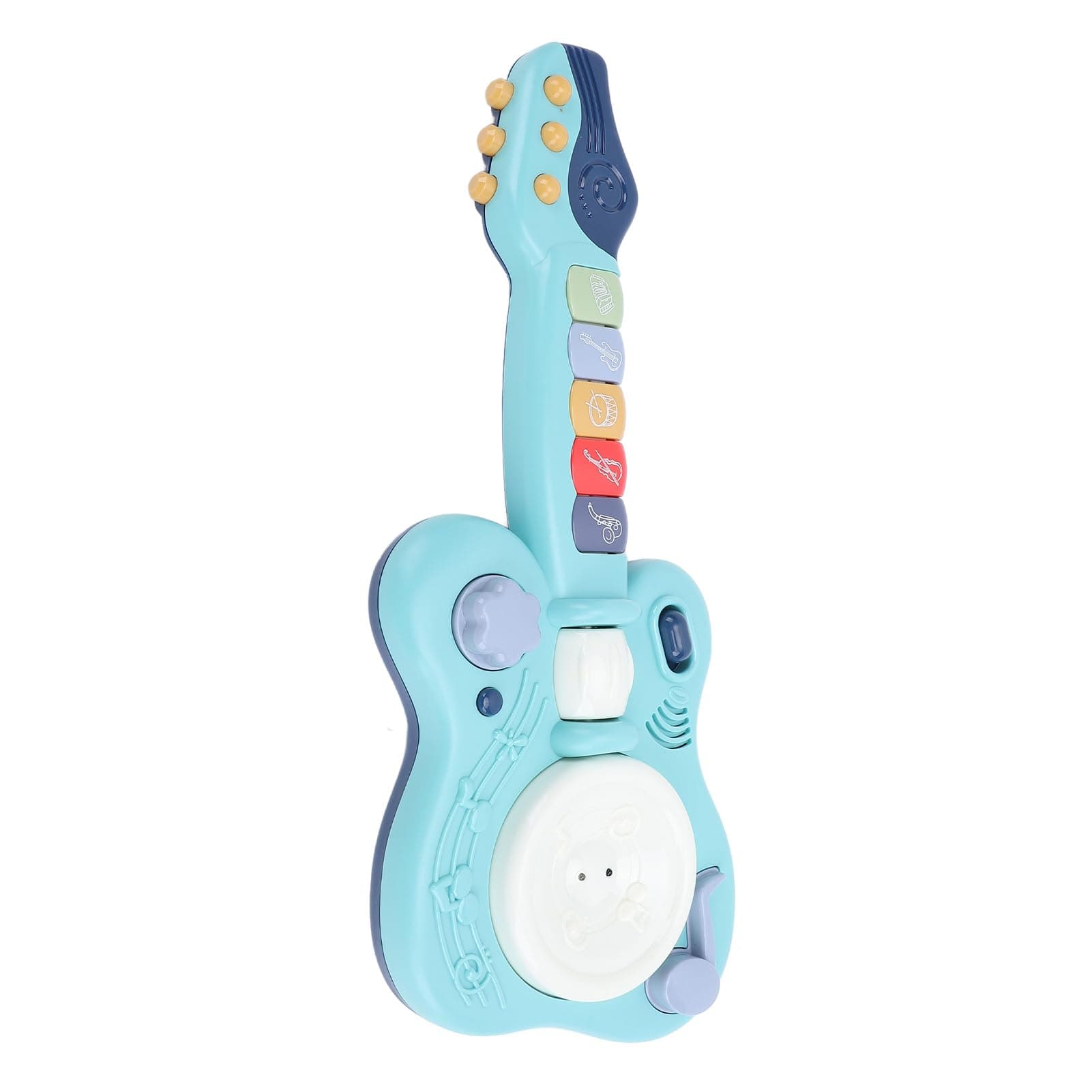 KIMISS Kids Play Guitar Electric Educational Musical Instruments Early Learning Colorful Guitar Music Toy for Toddler Blue GuitarToddler While Promoting Having Fun Alongside (Blue)