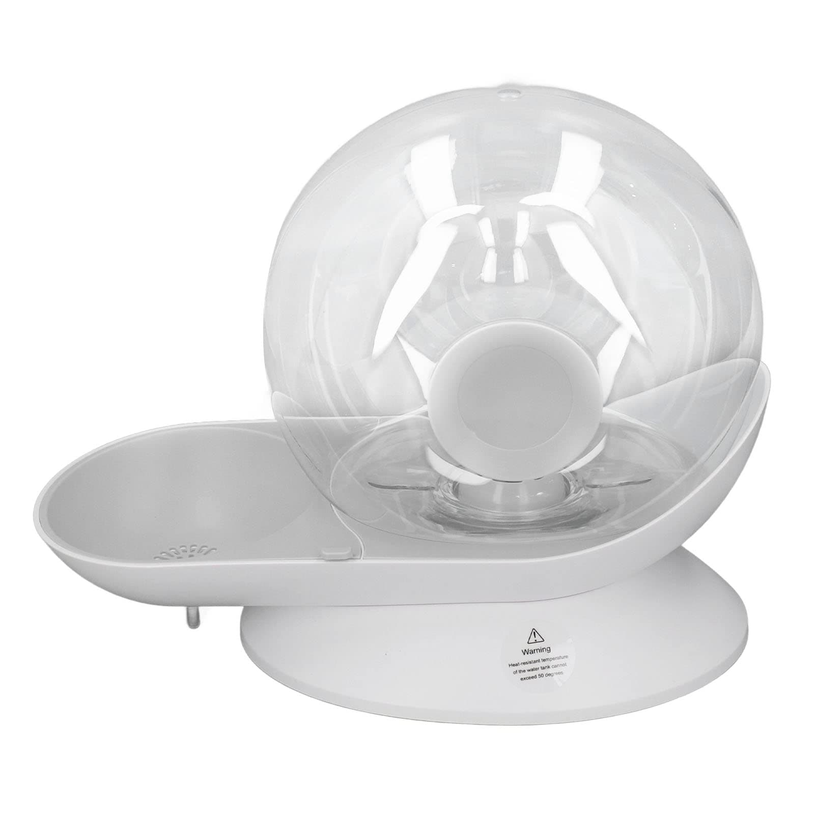 Cat Drinking Fountain, Snail Shaped Pet Water Dispenser Bowl with Fixed Water Level Large Capacity 2.8L for Medium Large Pets (Gray)