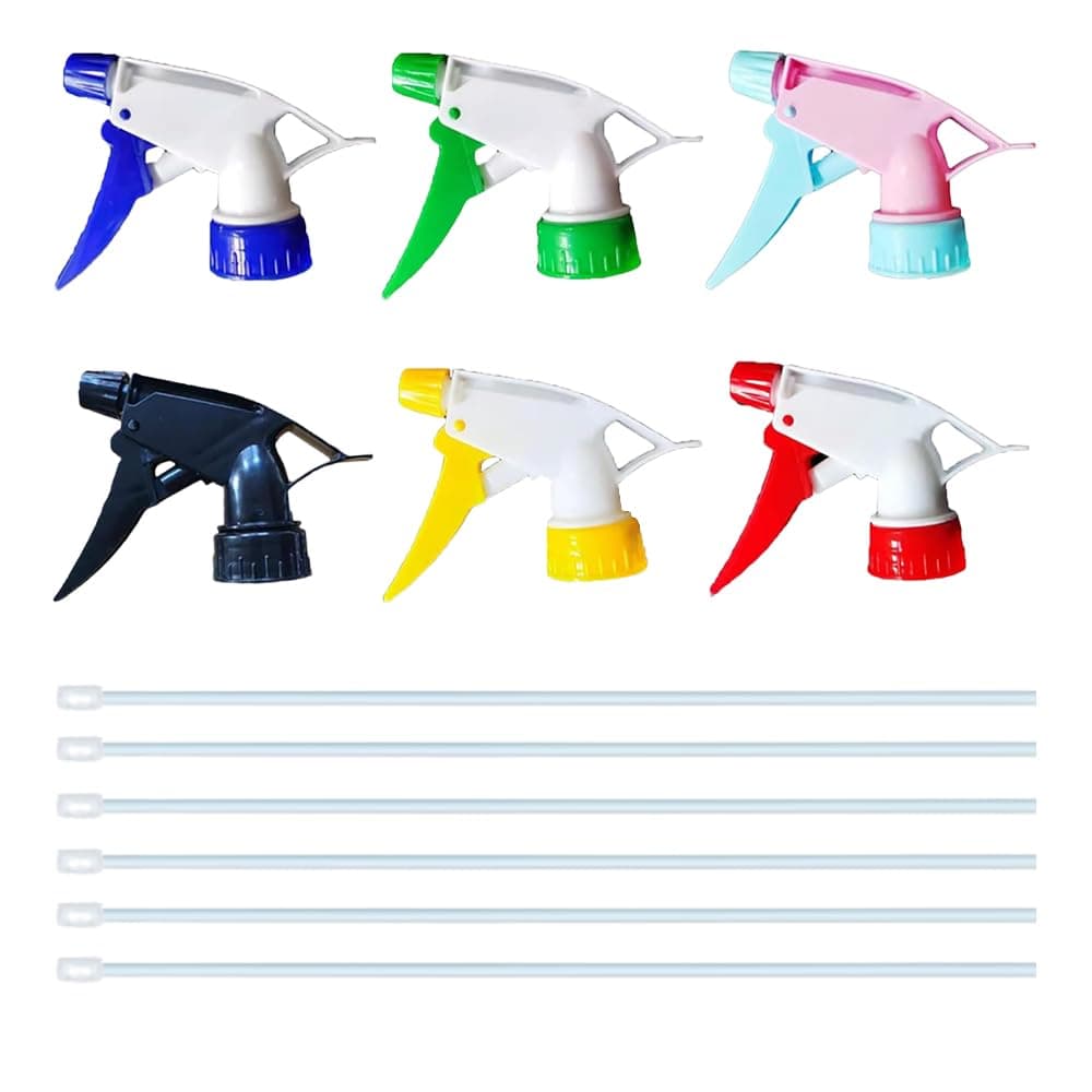 Set of 6 Nozzles Spray Heads Ideal for Bottles, Quick and Easy Installation, Moisturizing, Alcohol, Adjustable Nozzle, Universal, Mixing Spray Colors