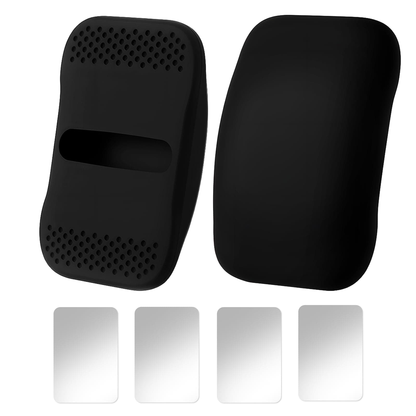 Magnetic Holder Case Compatible with AirTag, Hidden Security Protective Cover with Strong Magnet Mount for Metal Surface Car Laptop Bike Waterproof Anti-Loss Case Black (2) (2 PCS (Streamline))