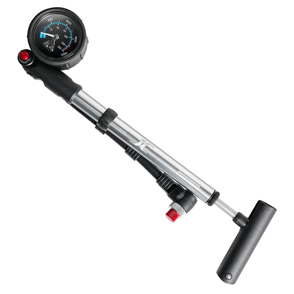 BV High Pressure Bike Fork Rear Shock Suspension Portable Pump 300 PSI with Pressure Gauge and Micro Air Adjustment Button