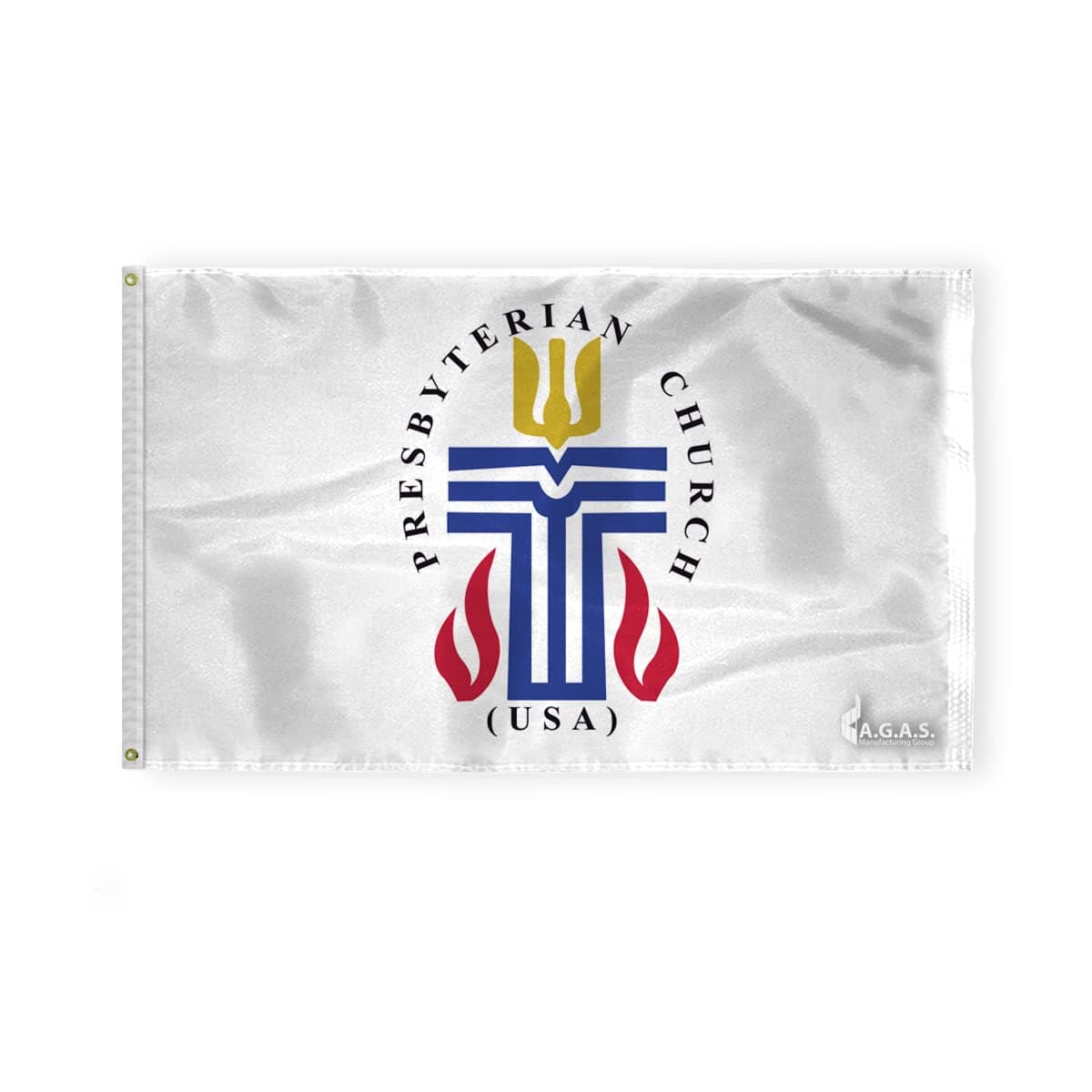 AGAS 3'x5' Ft Presbyterian Flag, Printed Single Sided on Heavy Duty 200D Nylon, With Sturdy Canvas Header & 2 Anti Rust Brass Grommets.