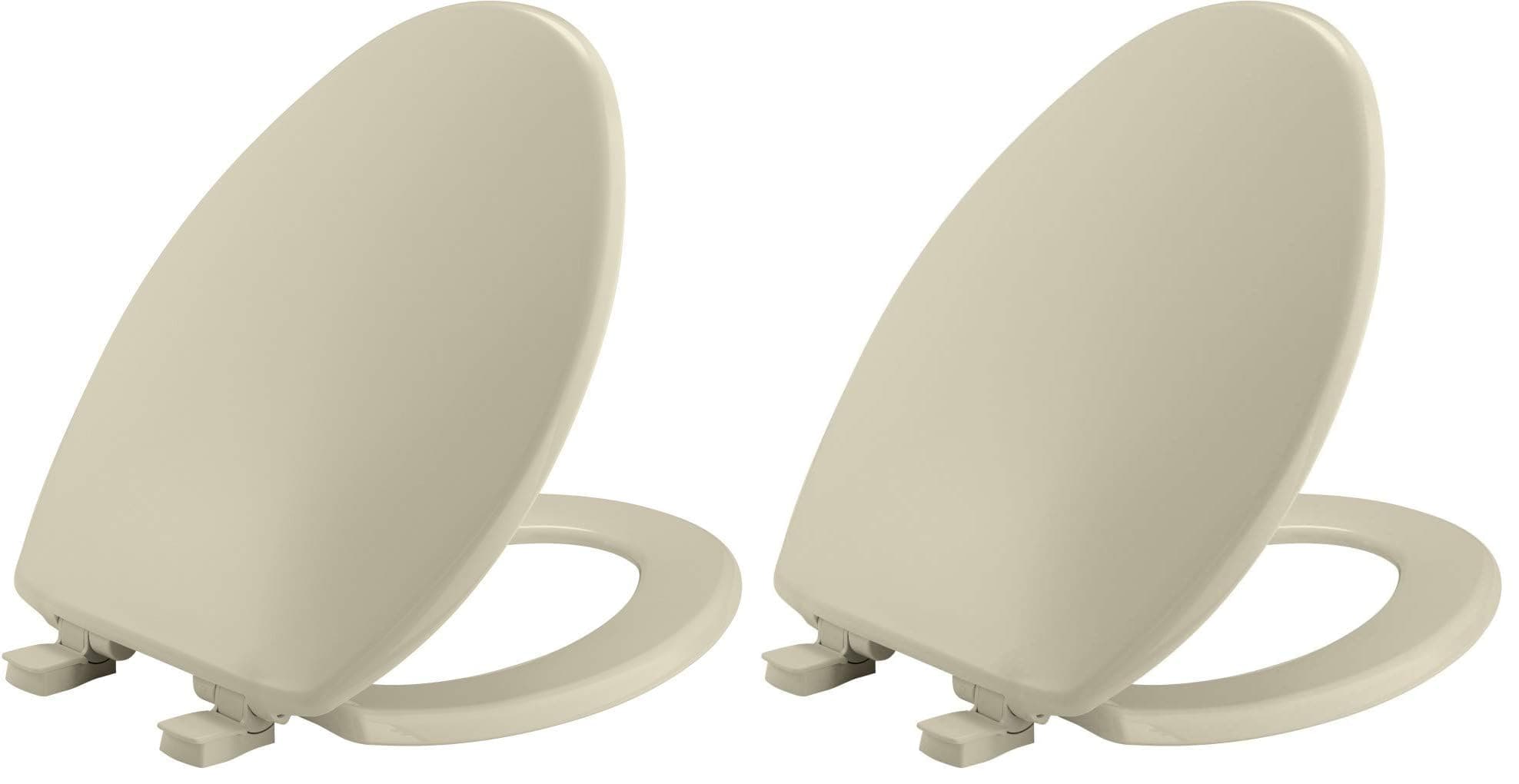 BEMIS 7300SLEC 006 Toilet Seat Will Slow Close and Removes Easy for Cleaning, Elongated, Bone (Pack of 2)