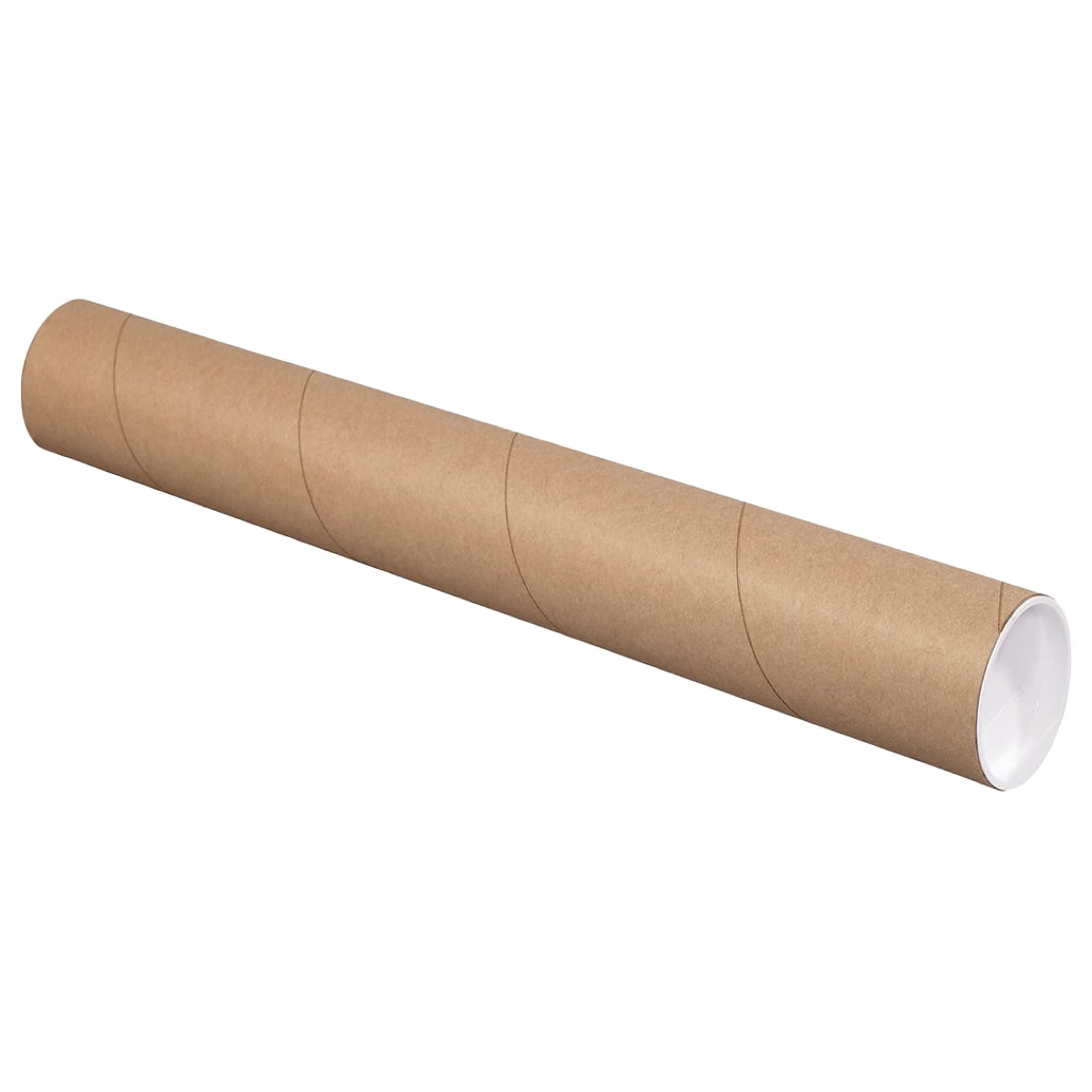TAPE LOGIC Cardboard Tubes with Caps, 48"L x 3"W x 3"H, Pack of 24 | Poster Tube for Mailing and Storage of Blueprints, Artwork, Crafts, Long Art Holder, 48 inches
