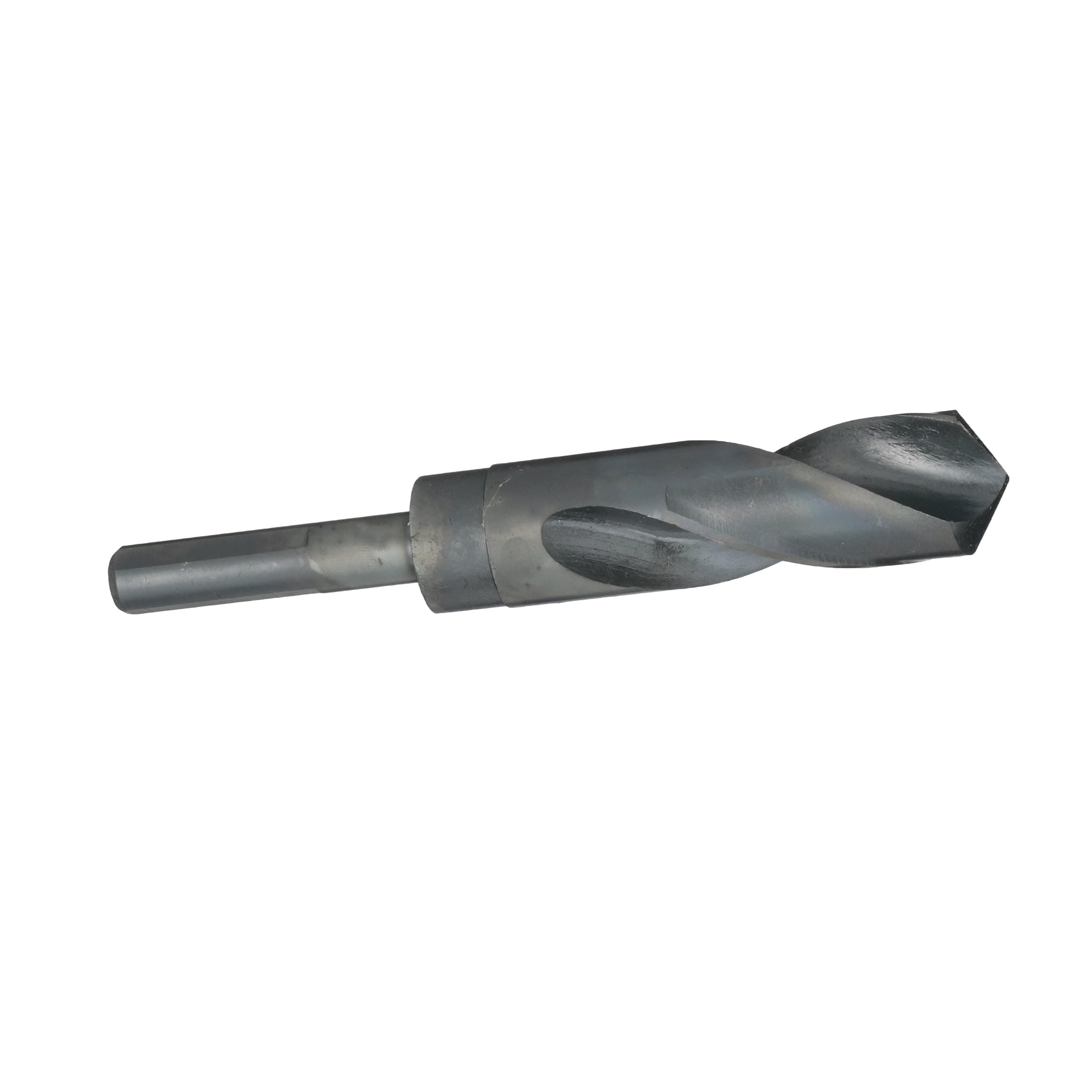Drill America DWDRSD Series Qualtech High-Speed Steel Economy Reduced-Shank Drill Bit, Black Oxide Finish, Round Shank, Spiral Flute, 118 Degrees Conventional Point, 1-19/64" Size, Pack of 1, 3-Flat