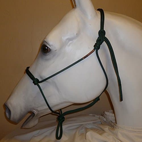 Big Sky Tack and Snacks Horse Rope Halter - Soft 1/4" Polyester - Blue/Gray/Orange/White CH - Foal Size