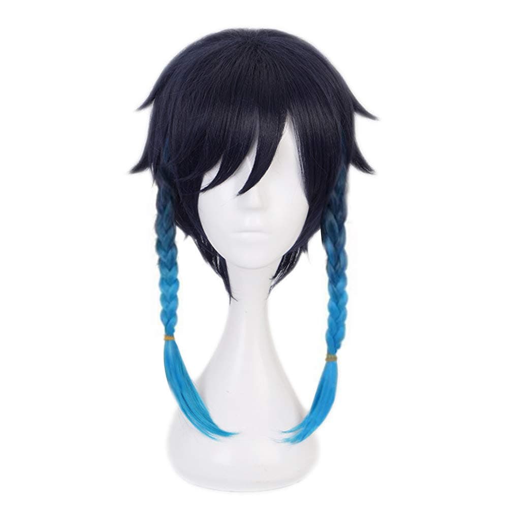 OSIAS Color Gradient Venti Genshin Impact Cosplay Wig for Woman and Girls