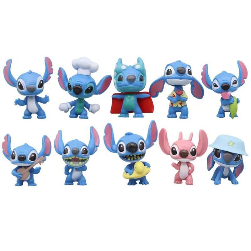 Stitch cake topper Figures Set 10Pcs Stitch cake decorations for Stitch party supplier birthday