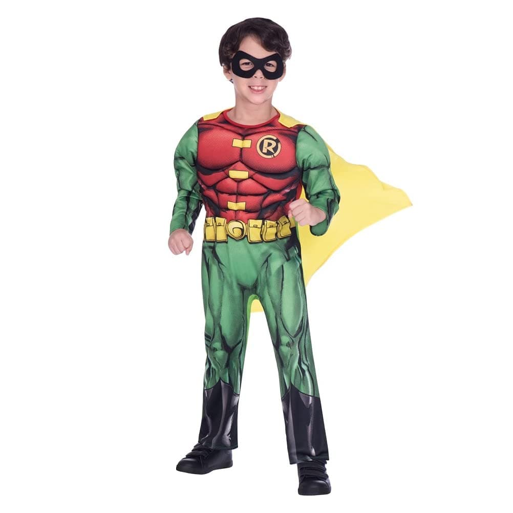 Amscan 9906202 Child Boys Official Warner Bros. Licensed Deluxe Robin Classic Fancy Dress Costume (3-4 years)