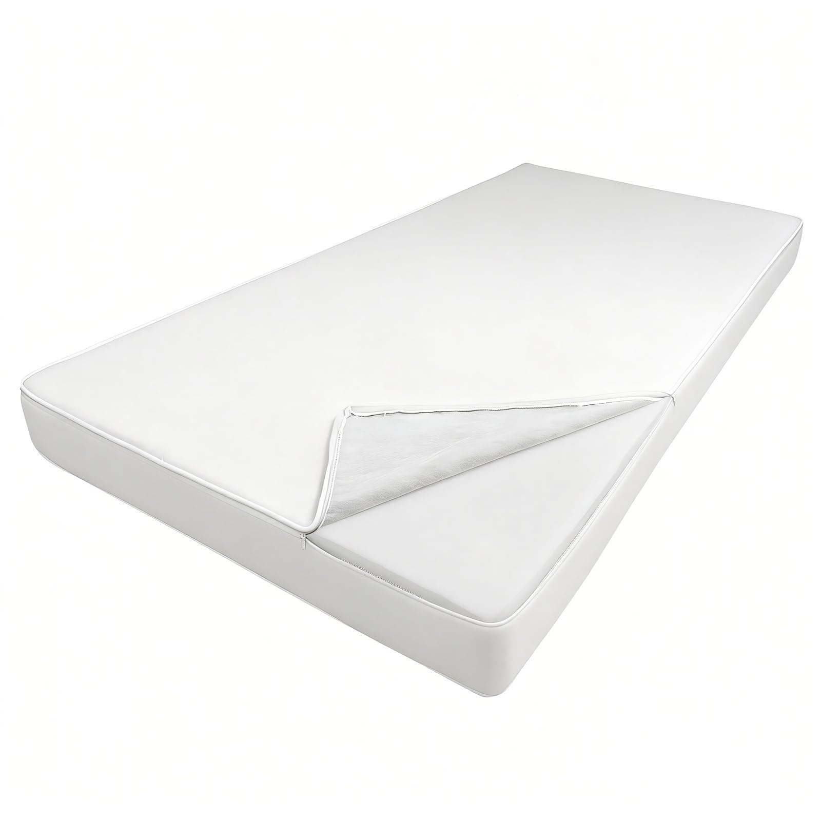 ADXTPB Outdoor Daybed Cushion Cover Twin Size,Porch Swing Mattress Covers Waterproof,Fitted Sheet Slipcover with Zipper for Patio Day Bed Cushions,Olefin Cover ONLY (White, 6''Thick)