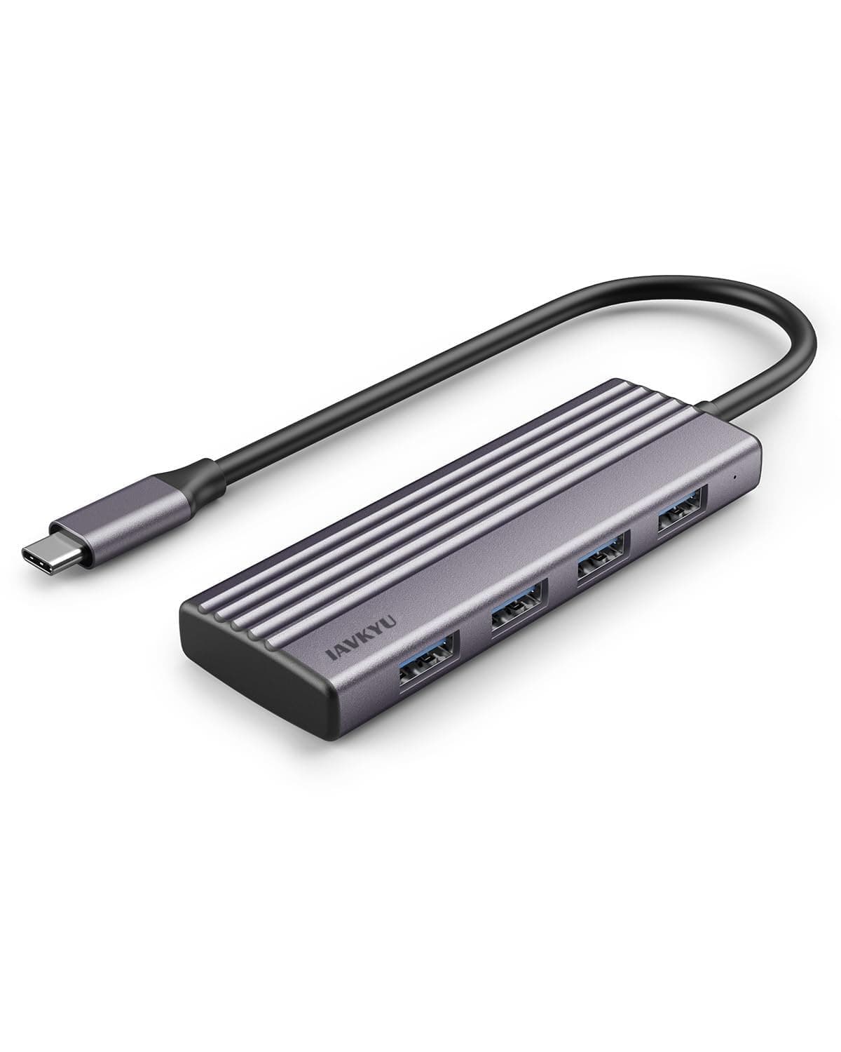 USB C to USB Hub Multiport Adapter, Aluminum 4 Ports USB C Splitter for Laptop, Ultra-Slim Thunderbolt 3/4 Data USB Hub Compatible for MacBook Pro/Air, iPad Pro, Dell, Chromebook Keyboard, Mouse, HDD