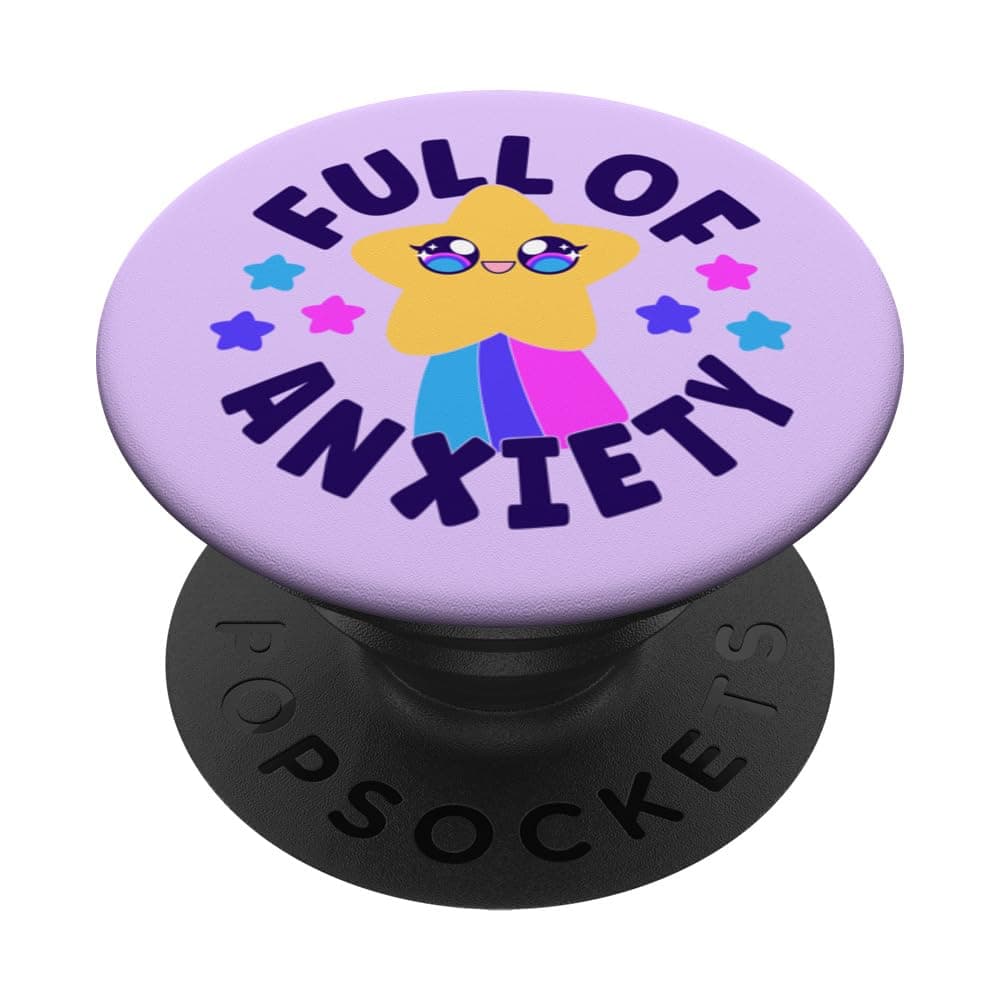 FULL OF ANXIETY, Cute, Dark Humor PopSockets Adhesive PopGrip