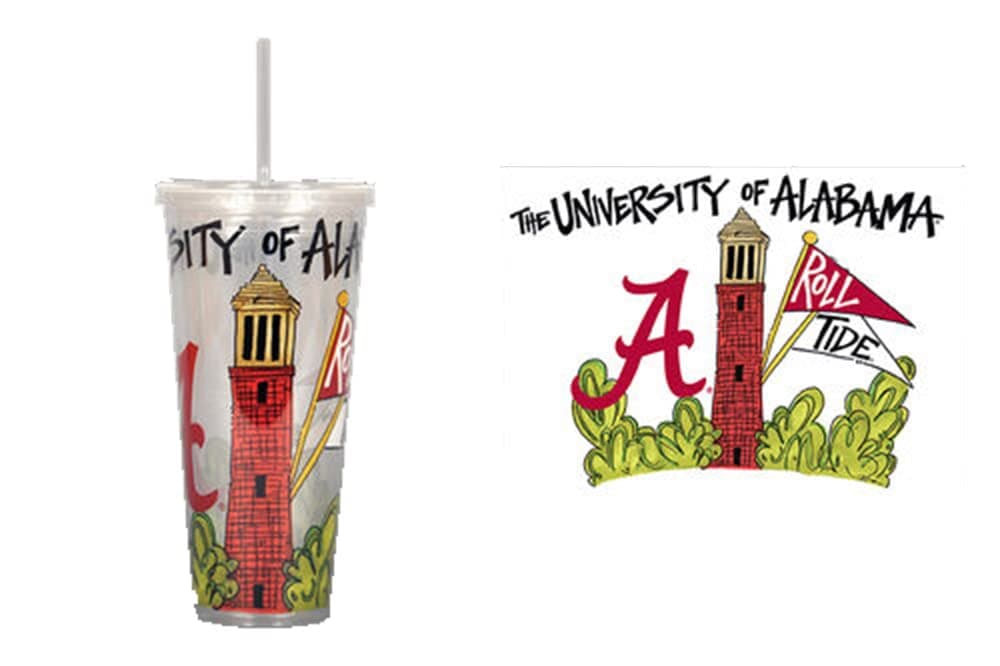 Magnolia Lane Alabama College Football Roll Tide 22oz Tumbler with Lid & Straw
