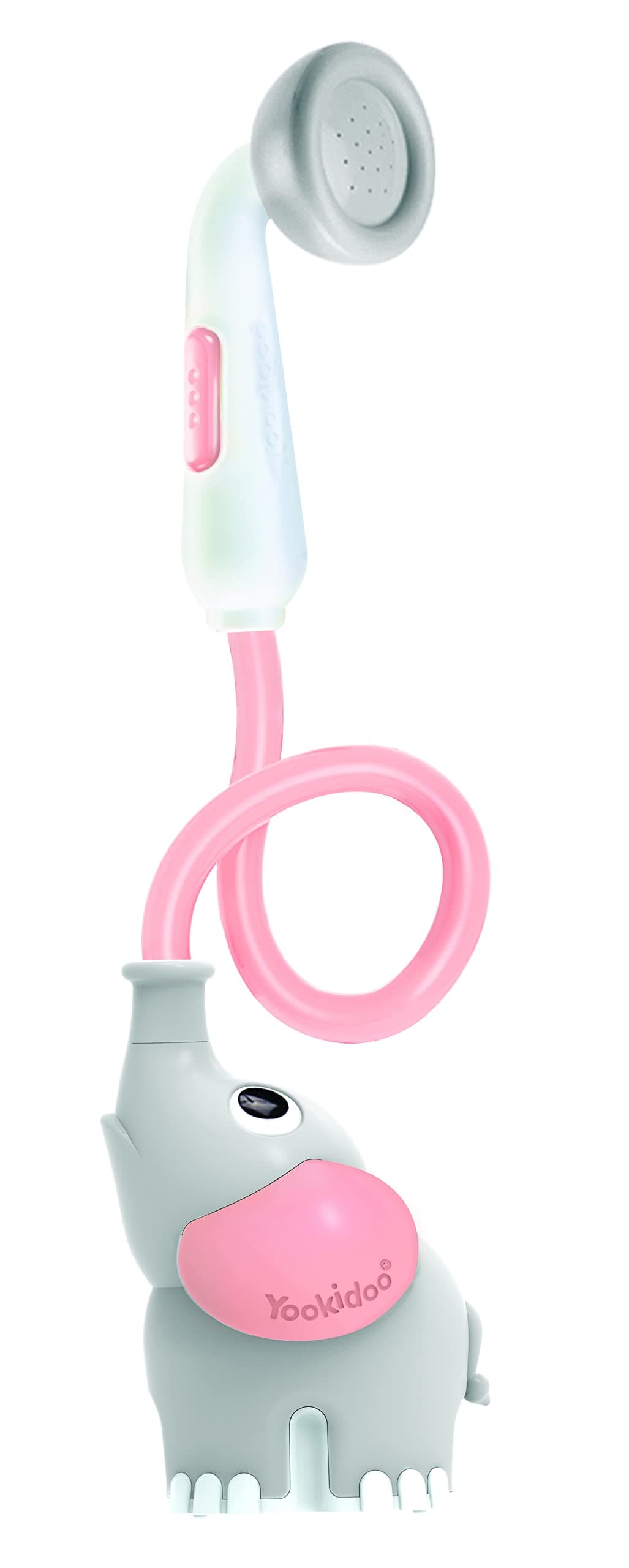 Yookidoo - Elephant Baby Bath Shower Head - Compact & Portable Baby Shower and Toy - Suitable for Newborns, Infants, and Toddlers - from Birth - Pink - 40213