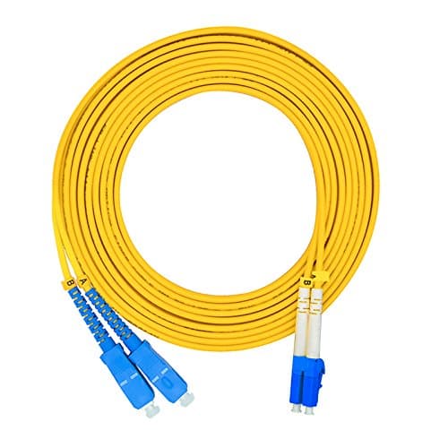 Jeirdus 3Meters 10ft LC to SC Duplex 9/125 Single-Mode Fiber Optic Cable Jumper Optical Patch Cord LC-SC
