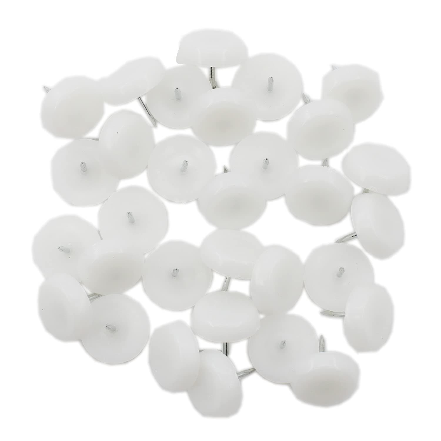 50PCS Round Nylon Furniture Pad,ULIFESTAR Heavy Duty Nail On Furniture Slider Hardwood Floor Protectors for Chair Table Desk Desser Cabinet Sofa Couch Leg Feet Non Slip Glides Dia 21.5mm/0.85''White